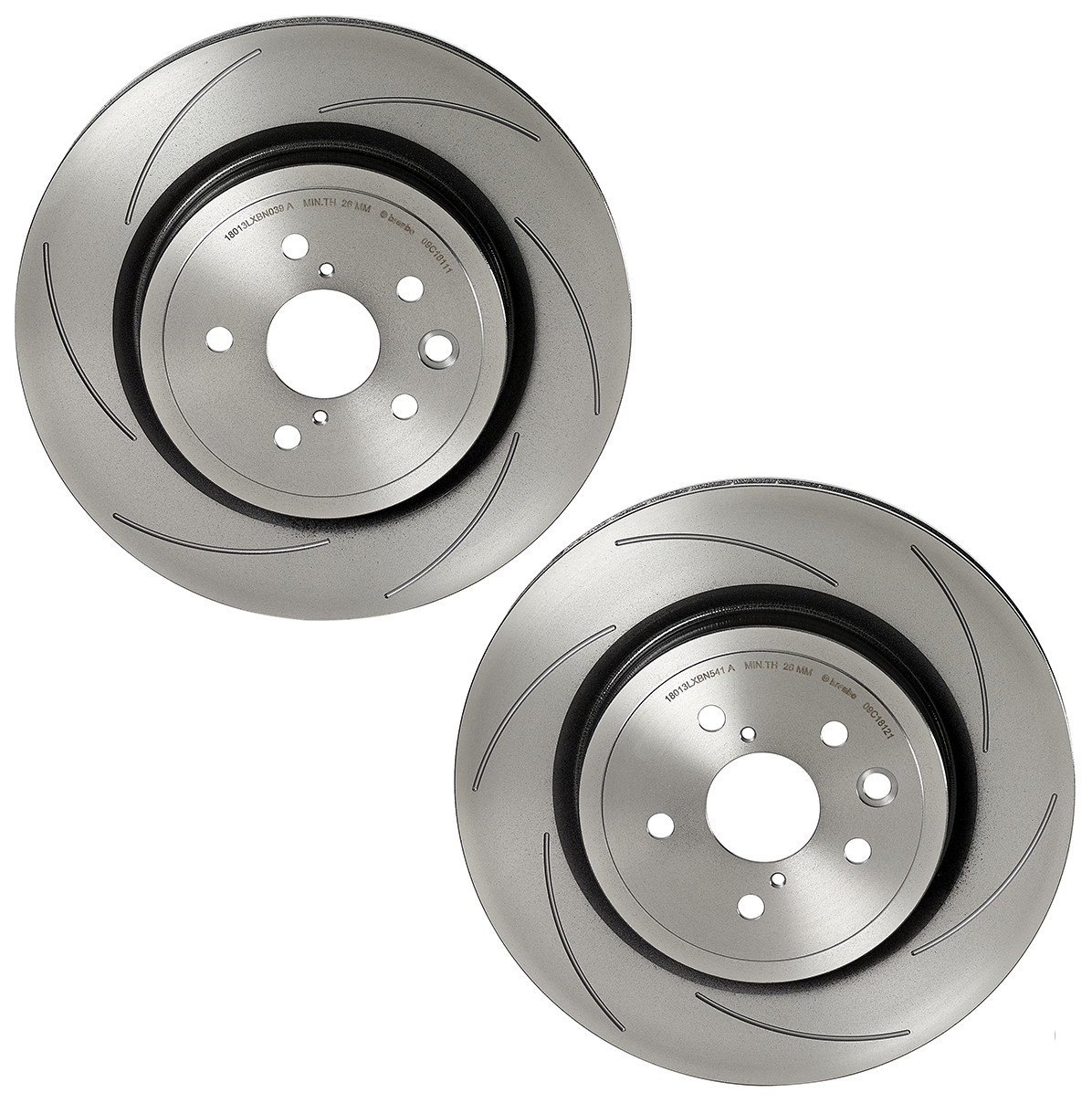 Brembo Pair Set of 2 Rear Slotted 345mm Brake Disc Rotors For Lexus GS F RC F