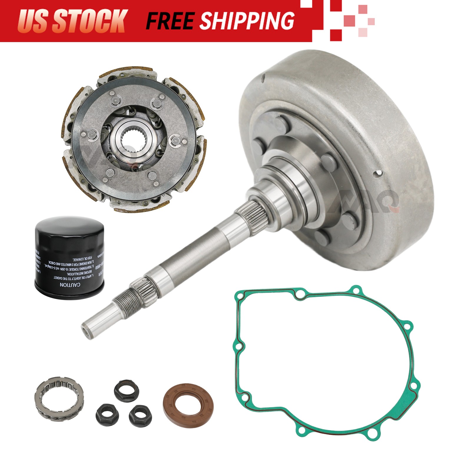 For Hisun 700 750 Wet Clutch Shoe Kit Drum Housing One Way Bearing Fliter US