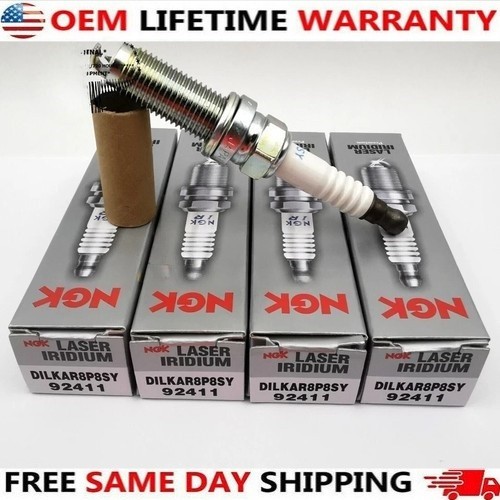 4X NGK 92411 Iridium Platinum Spark Plug DILKAR8P8SY For Honda Accord Acura 1.5T