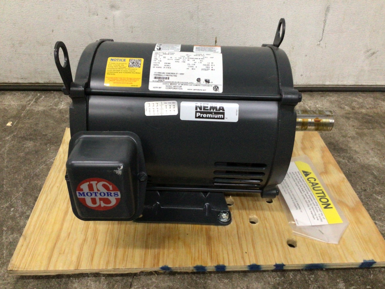 U.S. Motors D7PA2A 7-1/2 HP 1760 RPM 230/460V 3-Phase General Purpose Motor U.S. Motors D7PA2A 7-1/2 HP 1760 RPM 230/460V 3-Phase General Purpose Motor