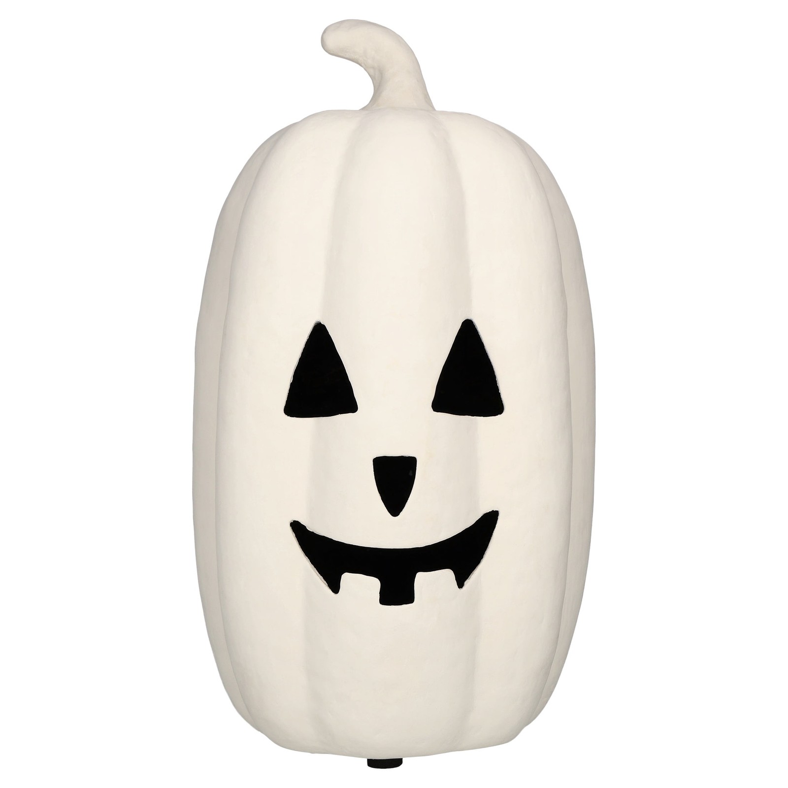 Paper Mache Jack-o\'-Lantern Decoration, White, 12.5\