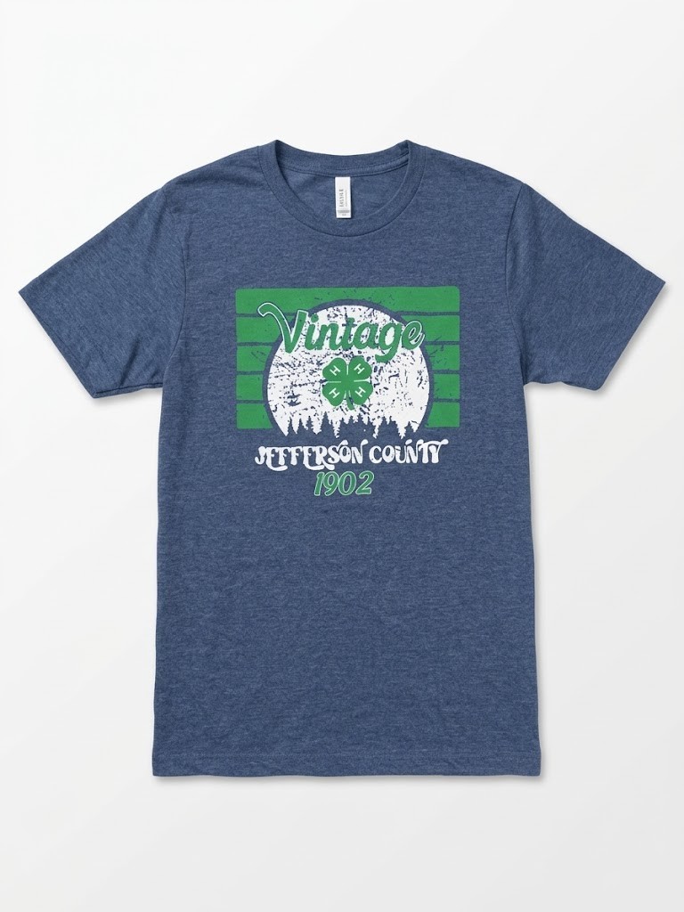 Vintage 4-H Jefferson County 1902 T Shirt Tultex Blue Heather Men Size S Small
