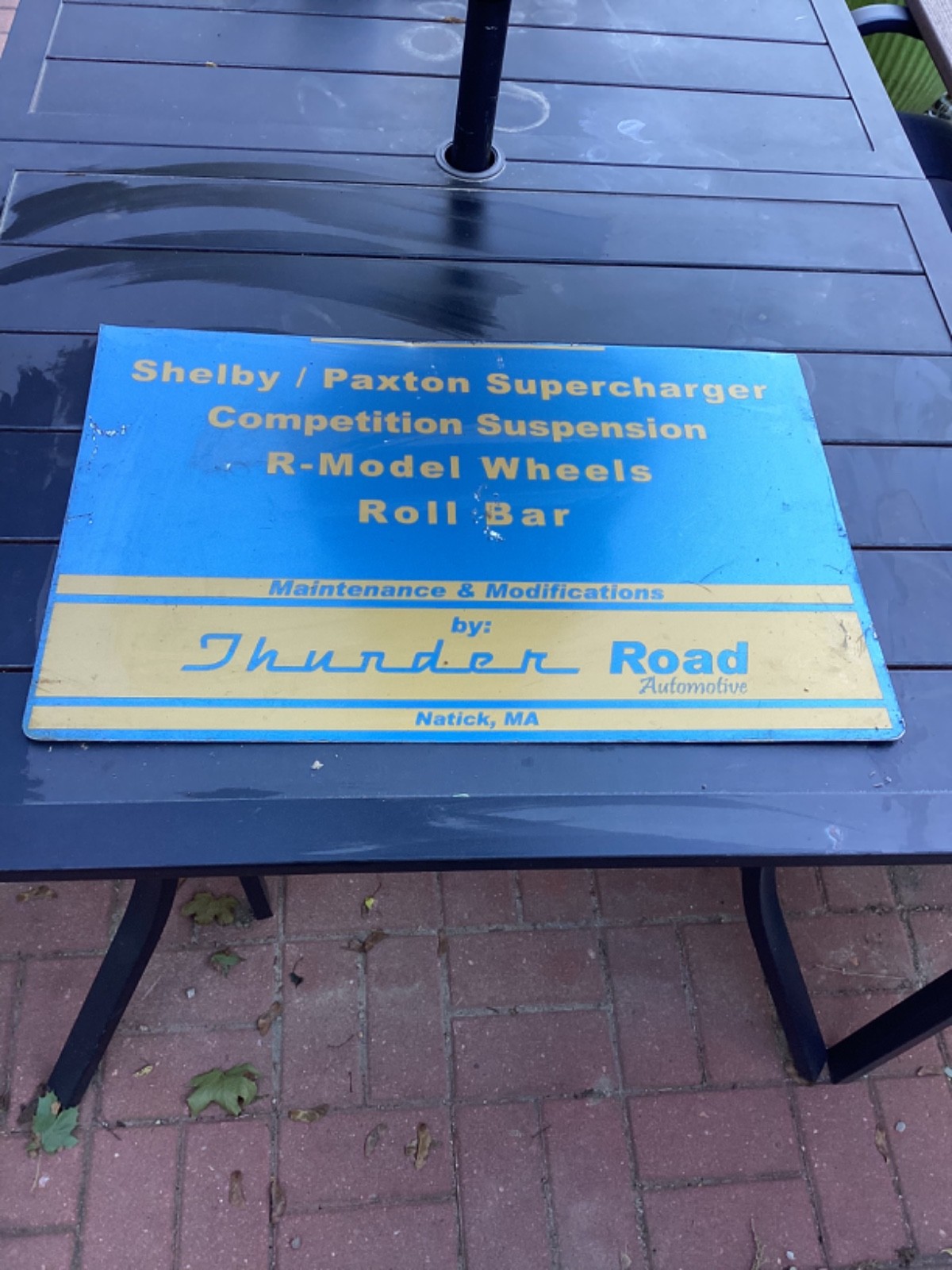 Vintage Ford Shelby Mustang Thunder Road Paxton Supercharger Sign Massachusetts