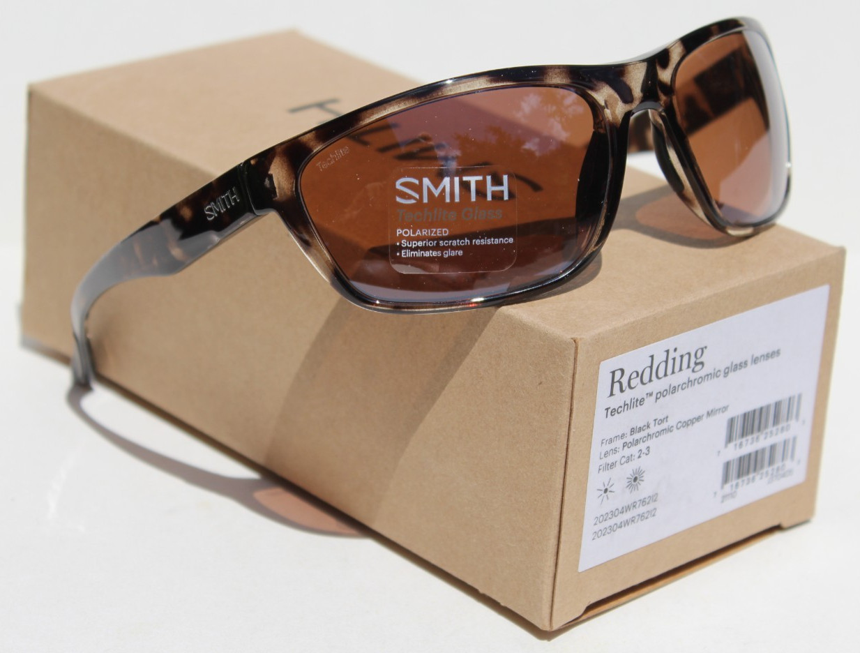 SMITH OPTICS Redding Sunglasses Black Tortoise/Polarchromic Glass Copper $295