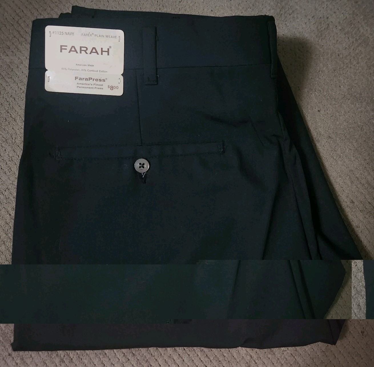 🔥 NWT Vintage 70\'s Deadstock Farah Dress Pants Mens Size 32Wx33L Navy Blue 🔥 NWT Vintage 70\'s Deadstock Farah Dress Pants Mens Size 32Wx33L Navy Blue