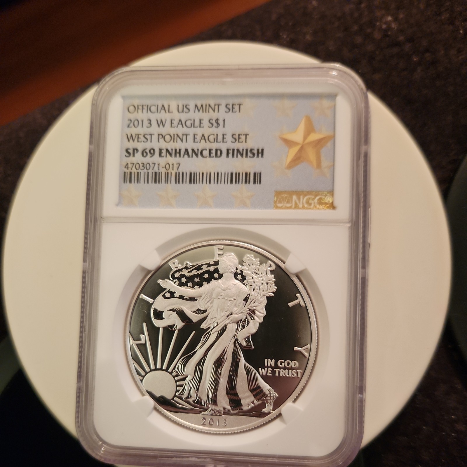 2013-W Silver Eagle $1 SP 69 Enhanced Finish NGC Certified Official US Mint Set 2013-W Silver Eagle $1 SP 69 Enhanced Finish NGC Certified Official US Mint Set