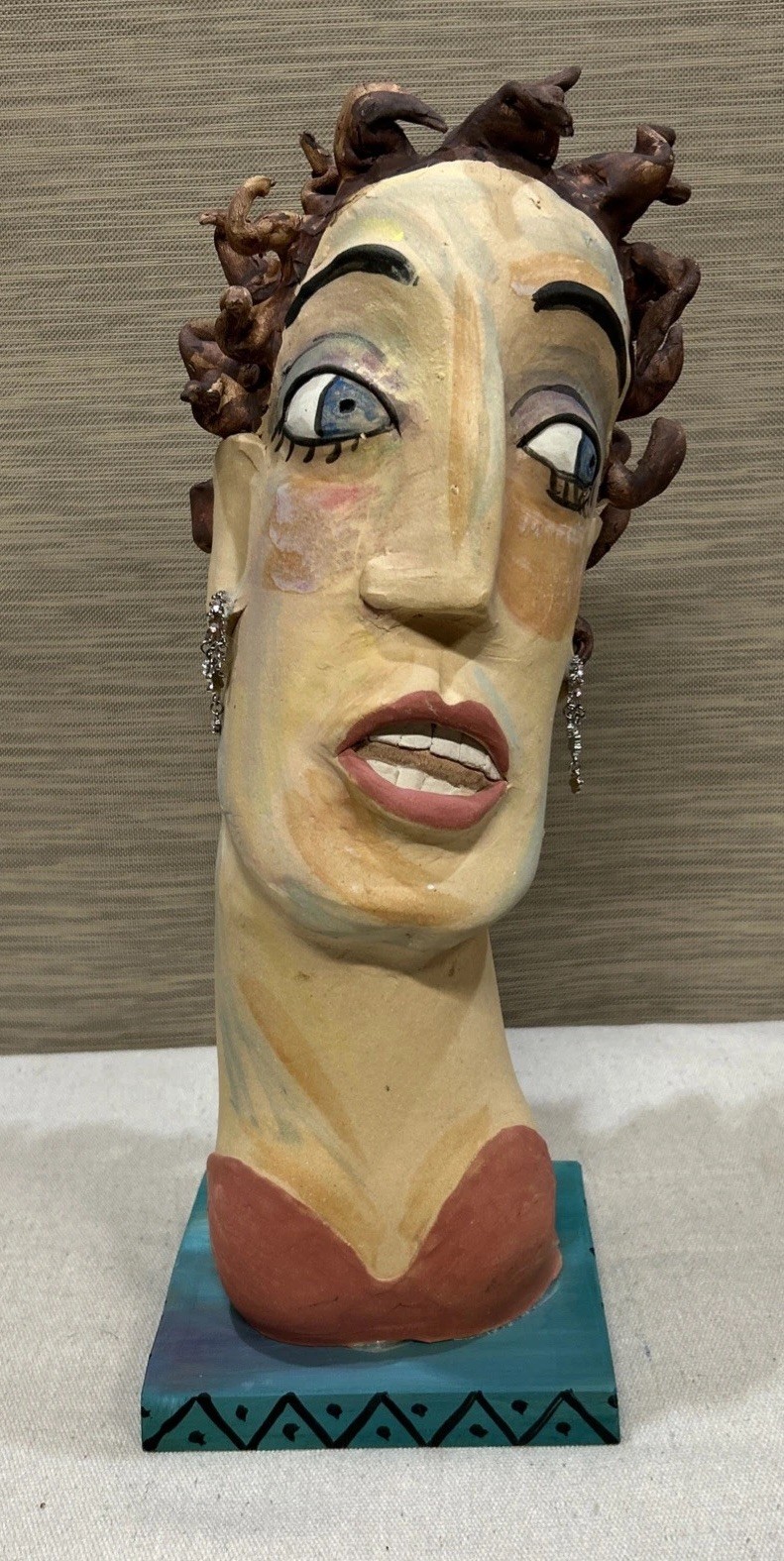 Whimsical Abstract Bust Sculpture - Eclectic Artistic Expression - Artist Signed Whimsical Abstract Bust Sculpture - Eclectic Artistic Expression - Artist Signed