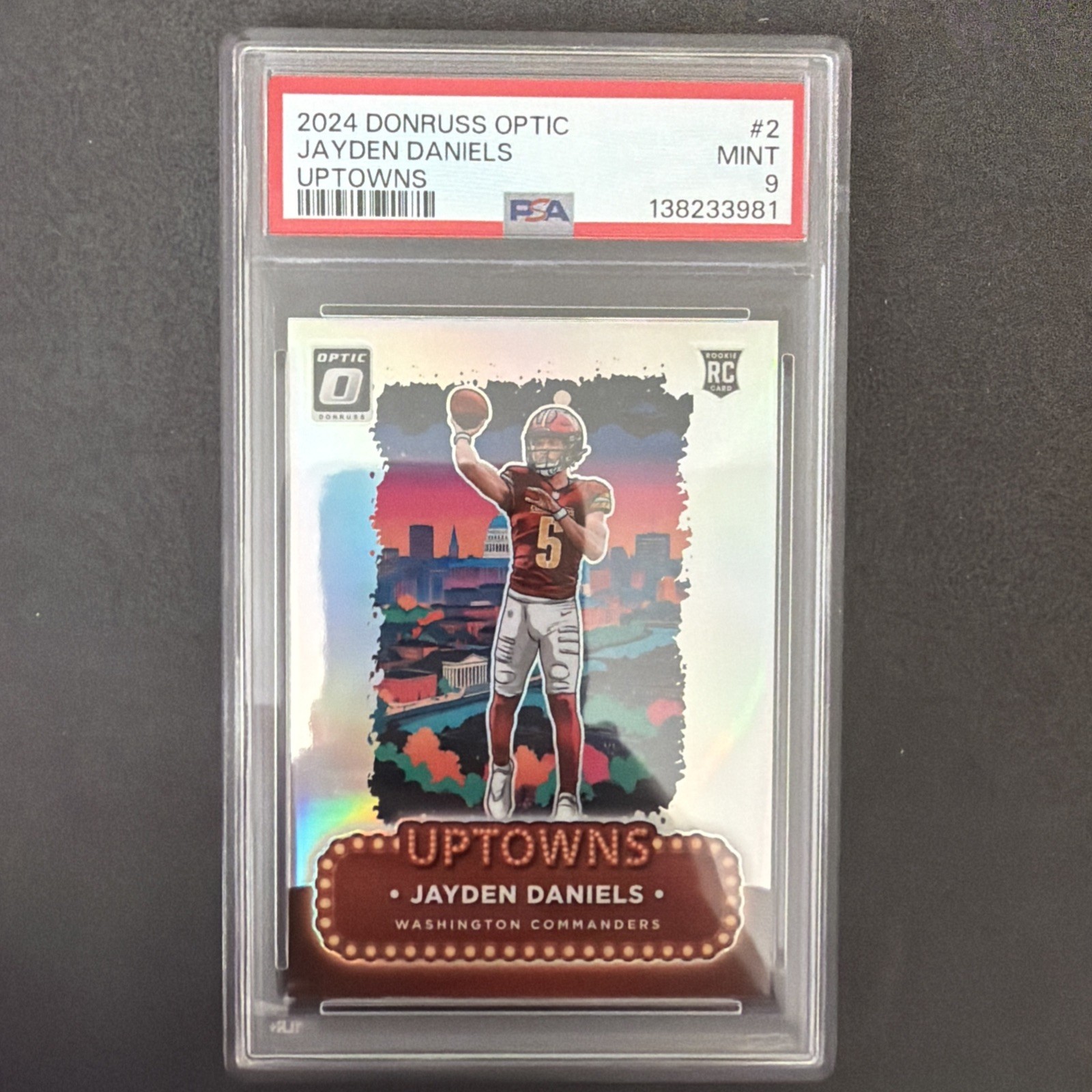 2024 Donruss Optic Jayden Daniels Uptowns #2 RC — PSA 9 2024 Donruss Optic Jayden Daniels Uptowns #2 RC — PSA 9