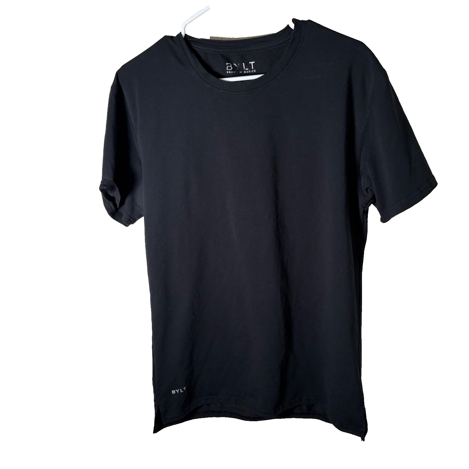 BYLT T-Shirt Men\'s Medium Black Short Sleeve Lux Crew Neck Solid Shirt