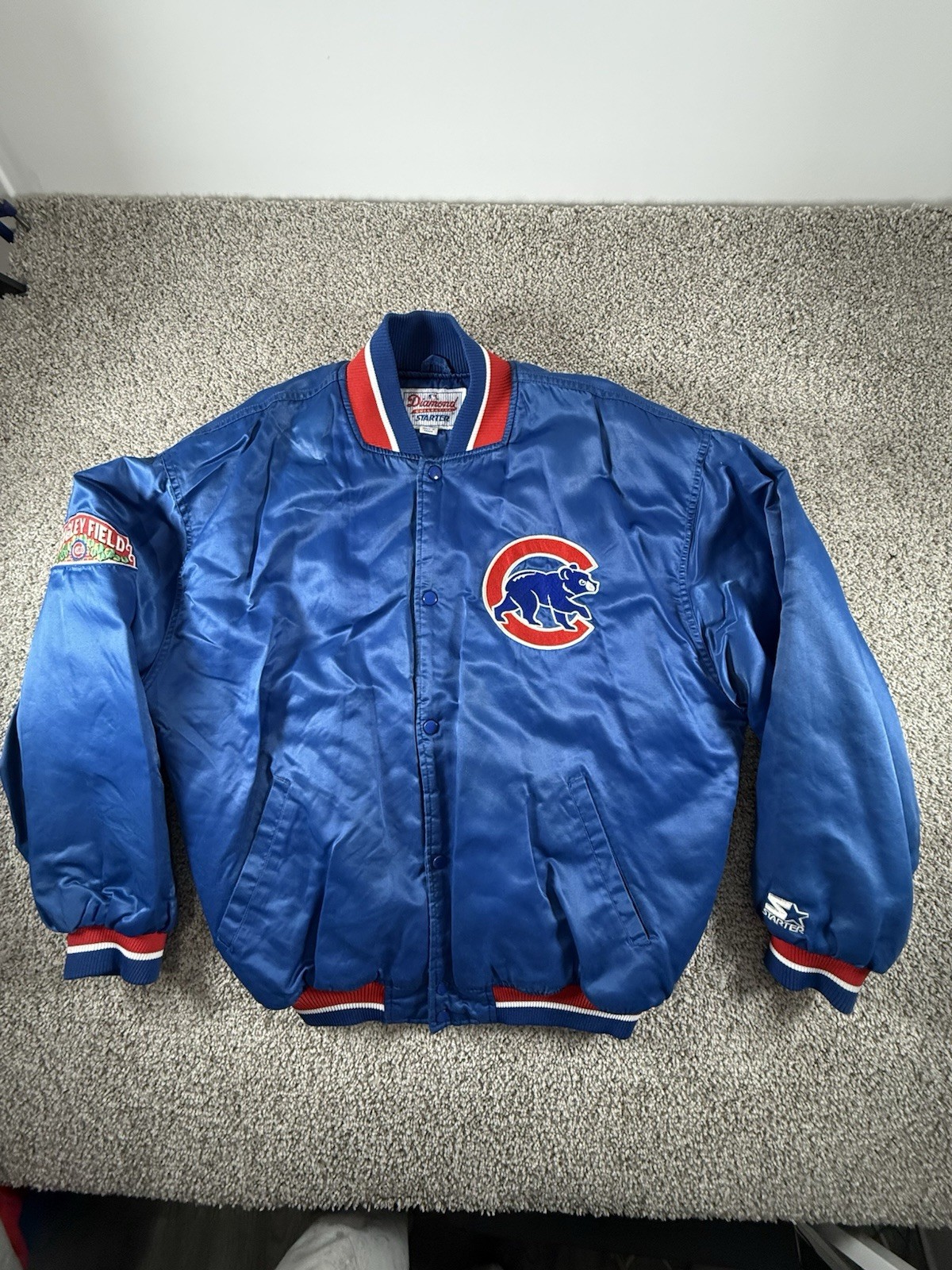 Vintage Chicago Cubs Starter Diamond Collection Jacket Satin Wrigley Field XL