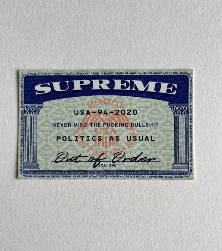 Supreme Social Security SSN Sticker 100% Authentic SS20 Season