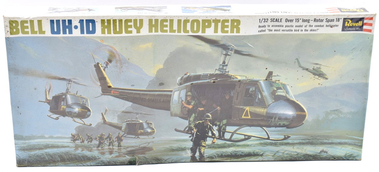 1970\'s Vintage Revell Bell UH-1D Huey Helicopter 1/32 in Factory Sealed Box