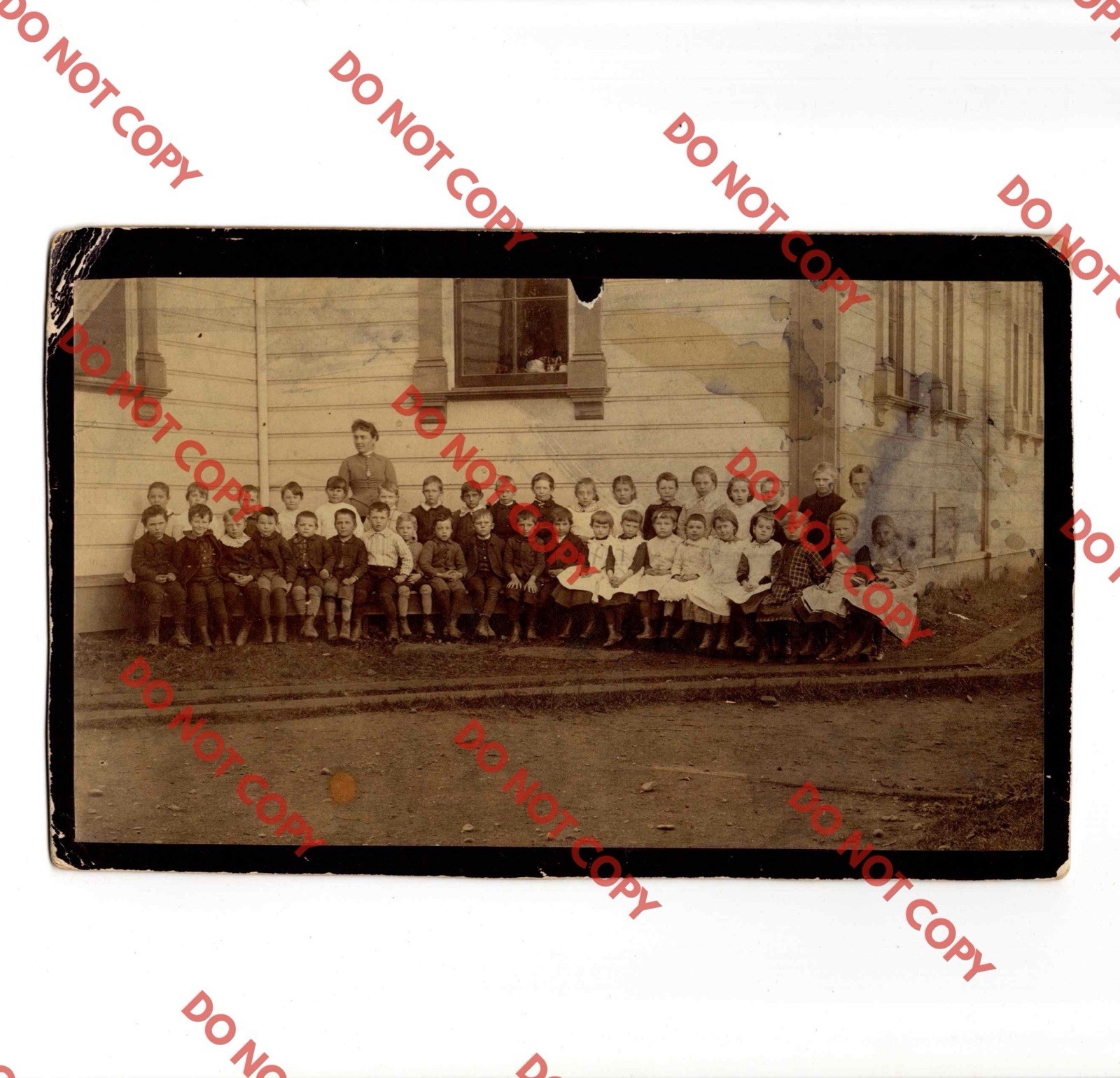 Antique 1890 School Children Class SAN JOSE California CA CC White Boudoir Photo
