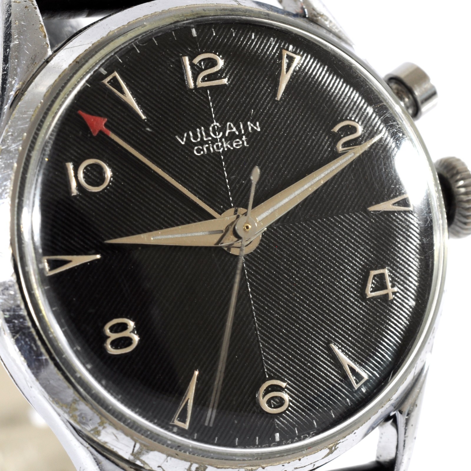 SPECIAL VINTAGE VULCAIN CRICKET MANUAL WIND ALARM SYSTEM WORKING WELL ST STEEL