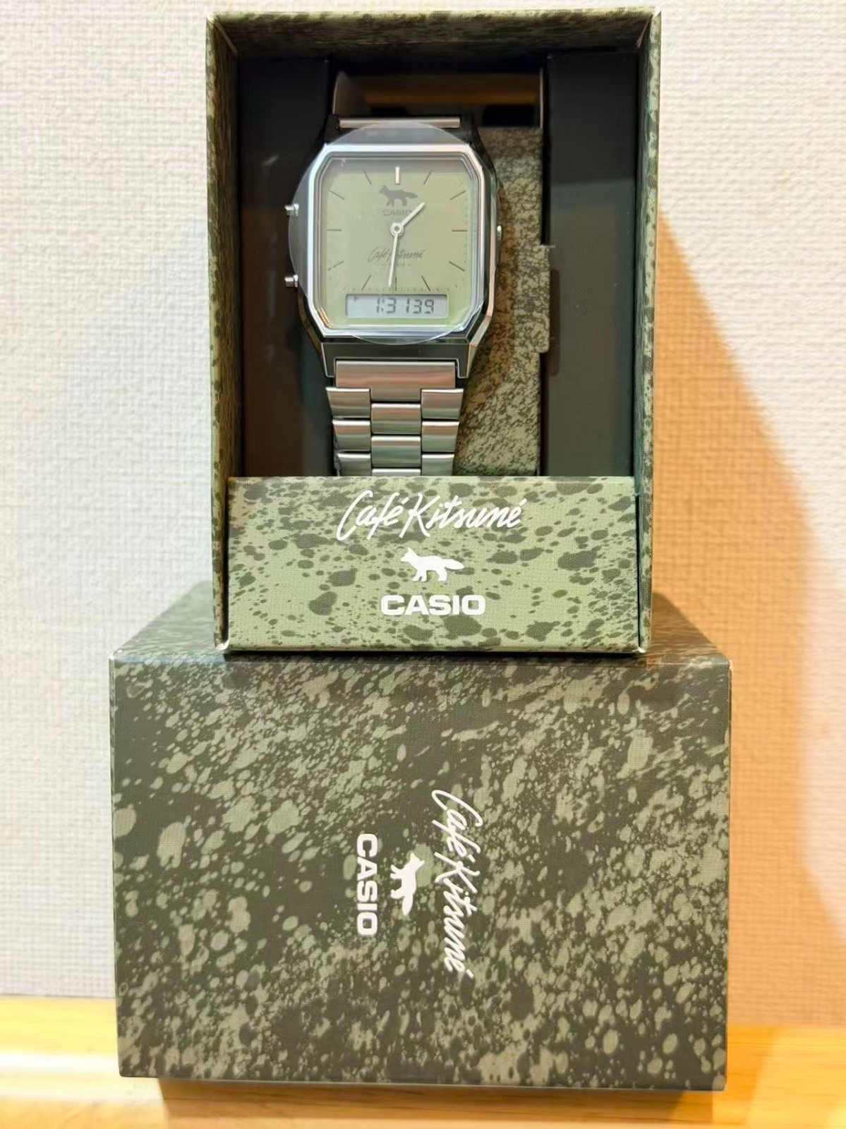 Casio Classic Café Kitsuné AQ-230ECK-3APR Matcha Green Wristwatch New Gift