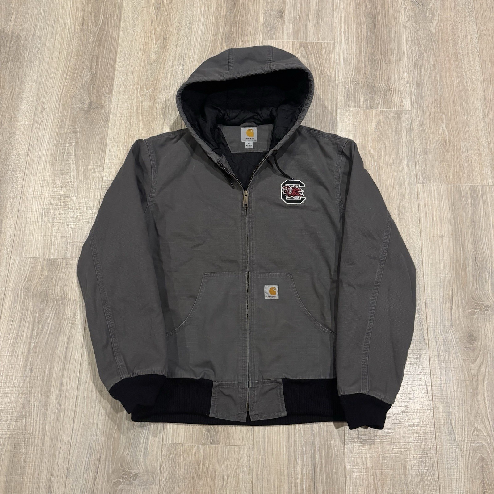 Vintage South Carolina Gamecocks Carhartt Jacket Mens Medium Active Hooded Gray Vintage South Carolina Gamecocks Carhartt Jacket Mens Medium Active Hooded Gray