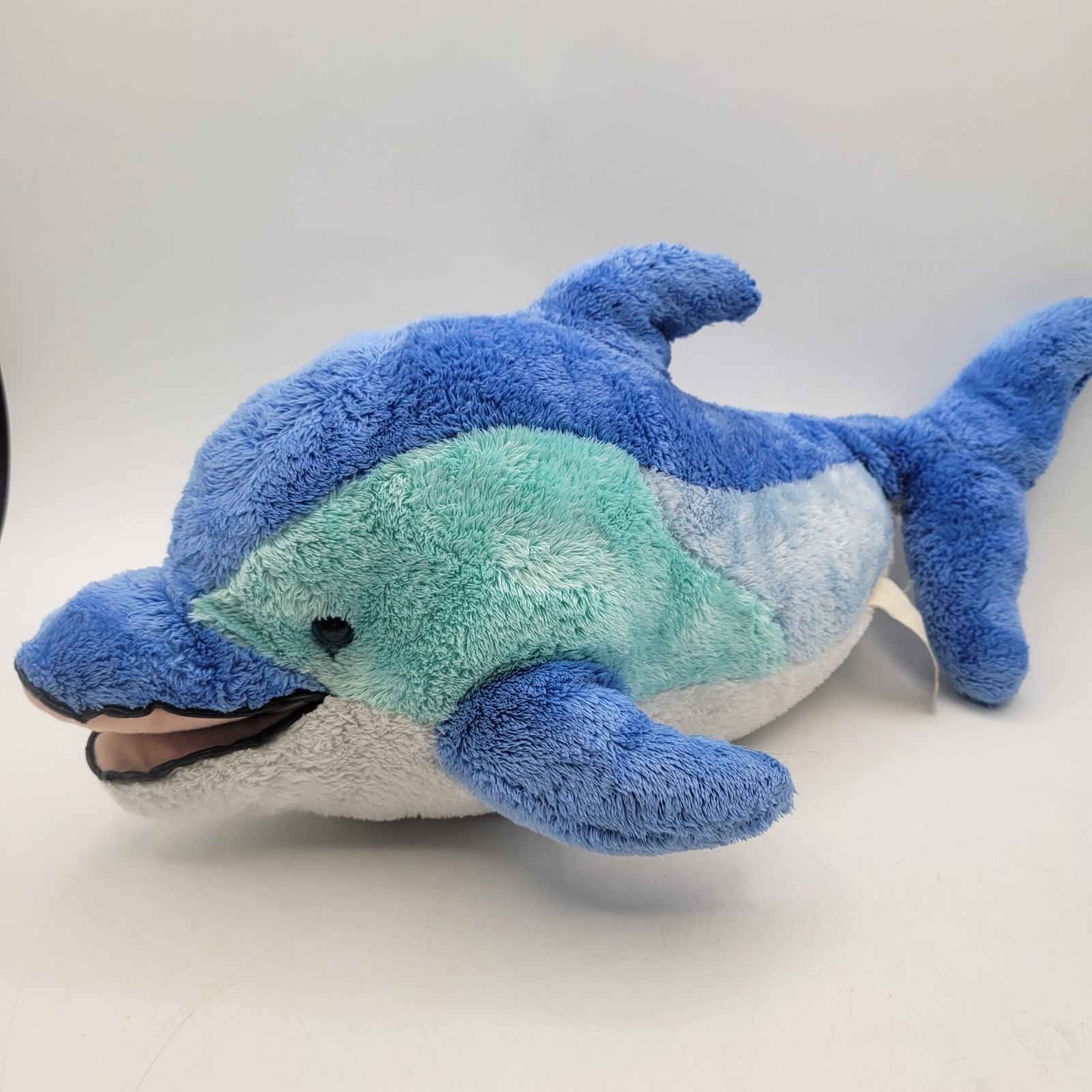 Toys R Us Animal Alley Blue Dolphin Multicolored Porpoise Plush 16