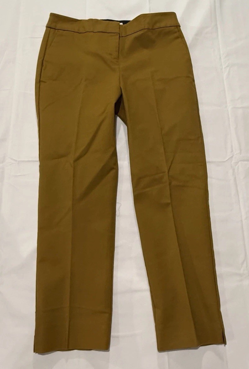Boden Women’s Richmond Ankle Pant Straight Leg Stretch Size 6 Petite Gold Brown