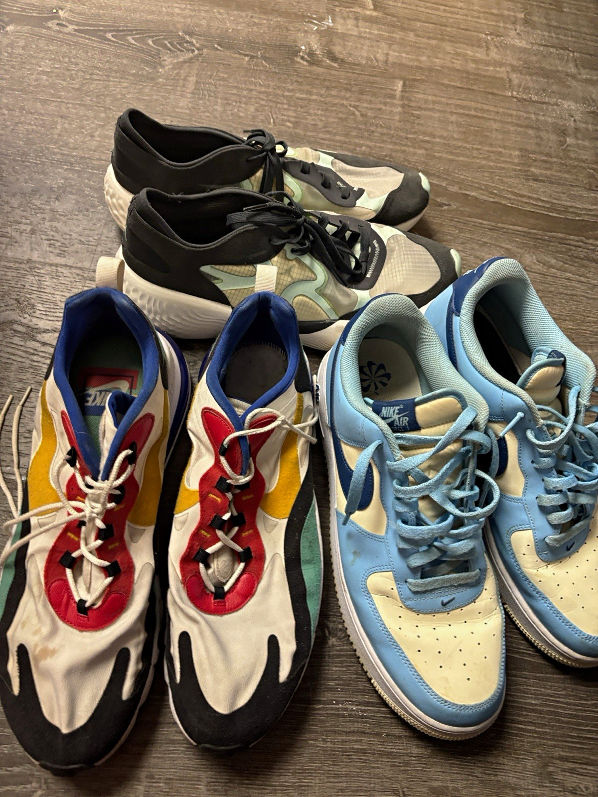 Nike Sneakers Shoes Lot of 3 Pairs size 14 for menBlue Black Pre-Owned Athletic 