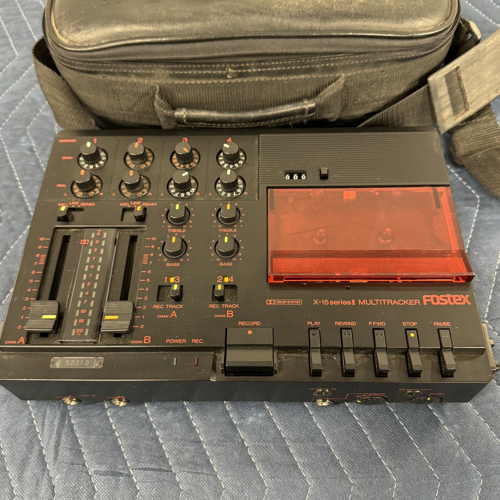 FOSTEX X-15 SERIES II MULTITRACKER CASSETTE DECK - WITH CASE - PARTS ONLY