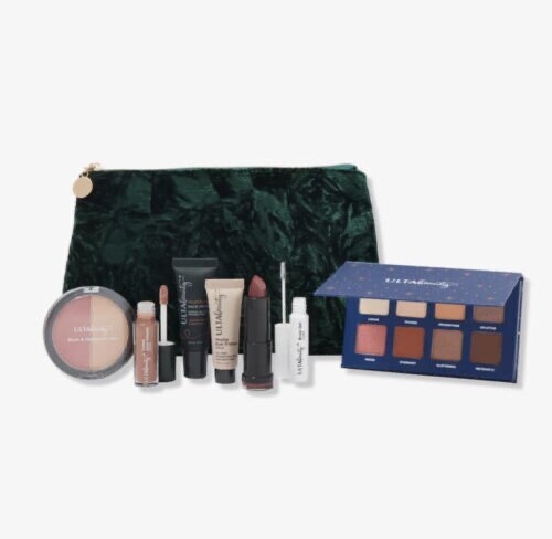 Ulta Beauty 8 Pc Set Bag Lipstick Eyeshadow Palette Primer Blush Highlighter +++