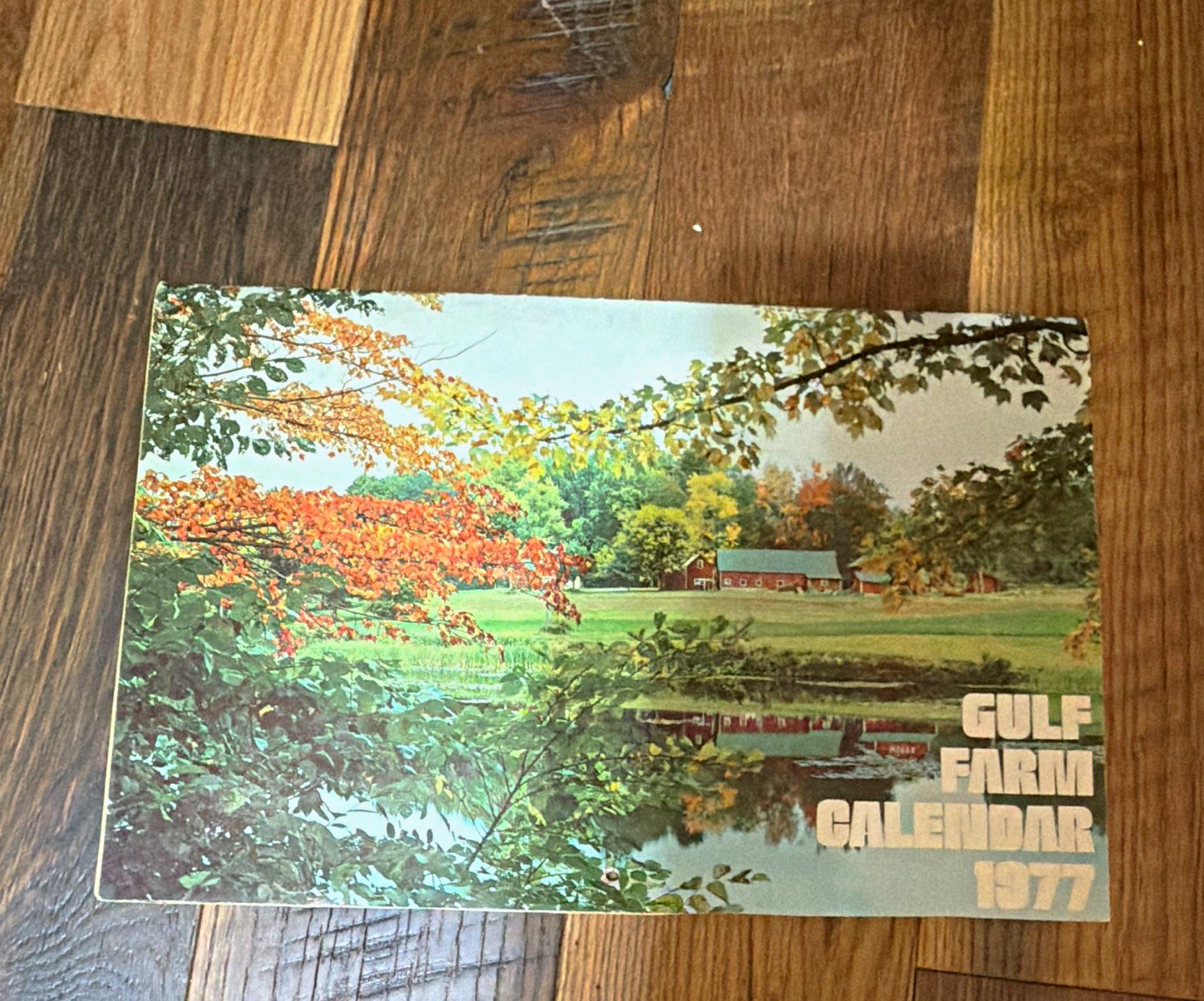 Vintage 1977 Gulf Farm Calendar Gulf Oil Advertising Farm Barn Complete Calendar