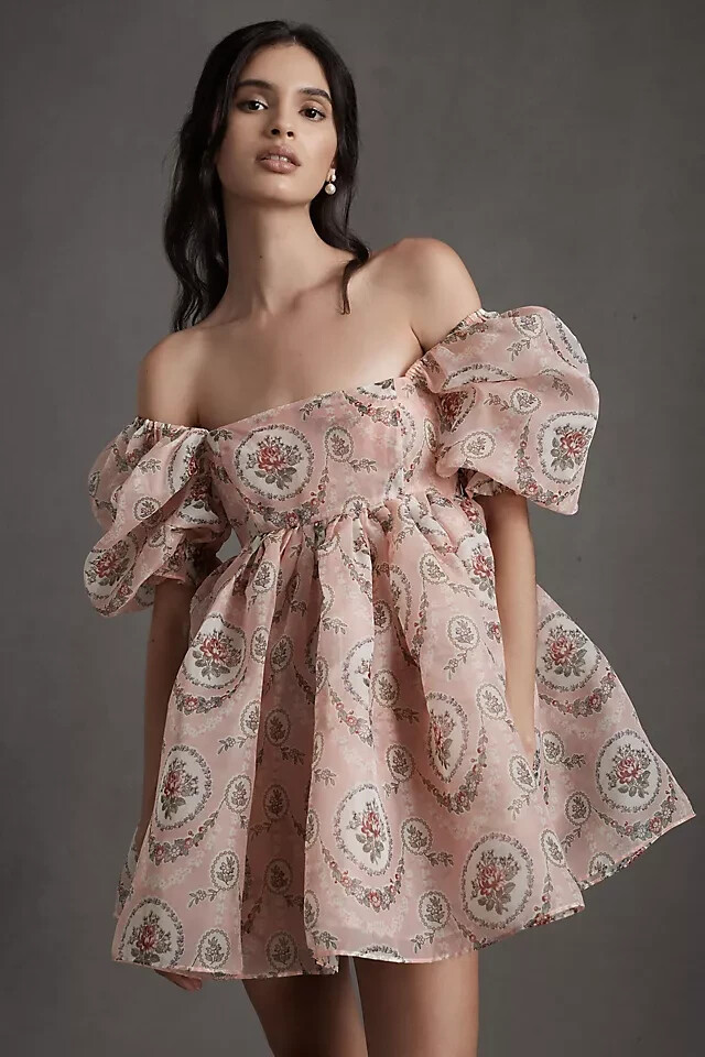 Anthropologie Selkie Puff Sleeve Dress Rapunzel Garden Tea Party Pink Size L NEW Anthropologie Selkie Puff Sleeve Dress Rapunzel Garden Tea Party Pink Size L NEW