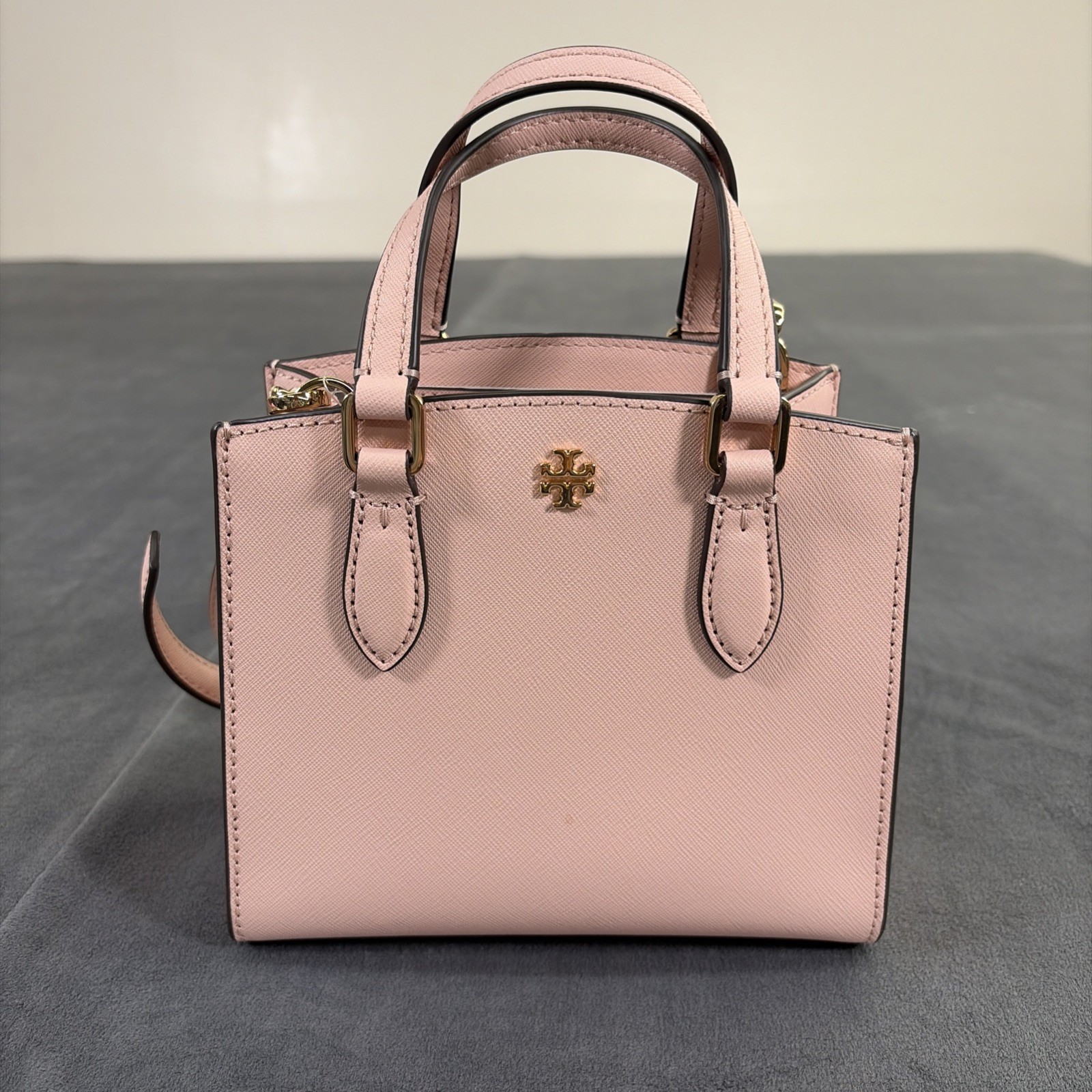 Tory Burch Emerson Micro Satchel Crossbody Shoulder Bag Pink Quartz Charity