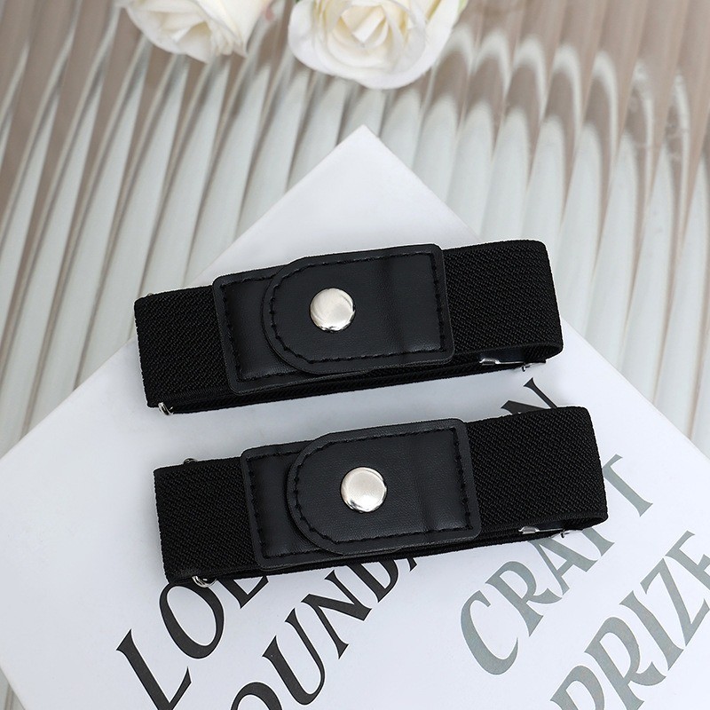 2PCS No Buckle Elastic Belt Invisible Waist Belt for Jeans Pants