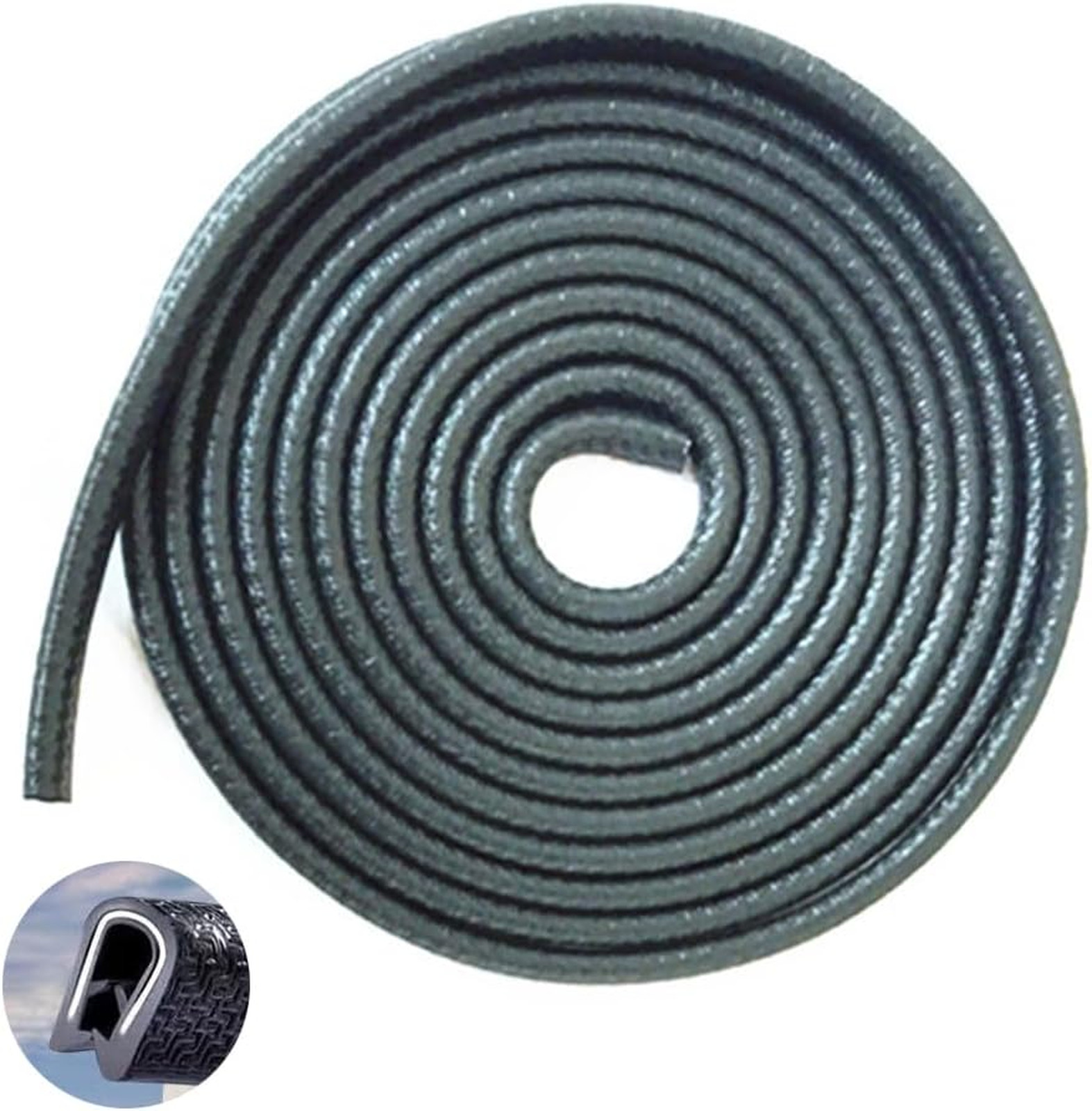 Edge Trim Black Flexible PVC U Channel Edge Protector Fits Edge 1/16 to 1/8 Inch