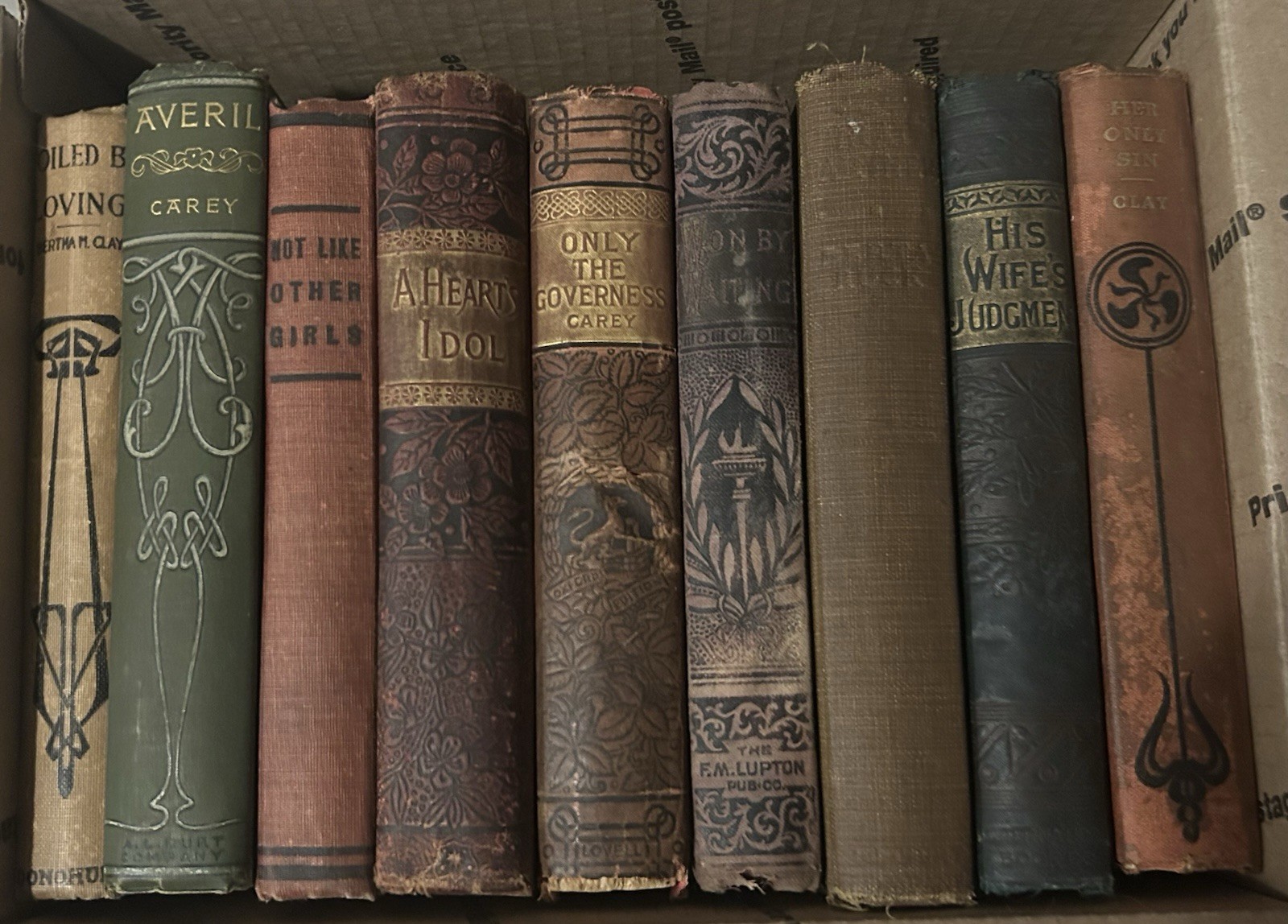 Antique book lot of 9, late 1800s/early 1900s