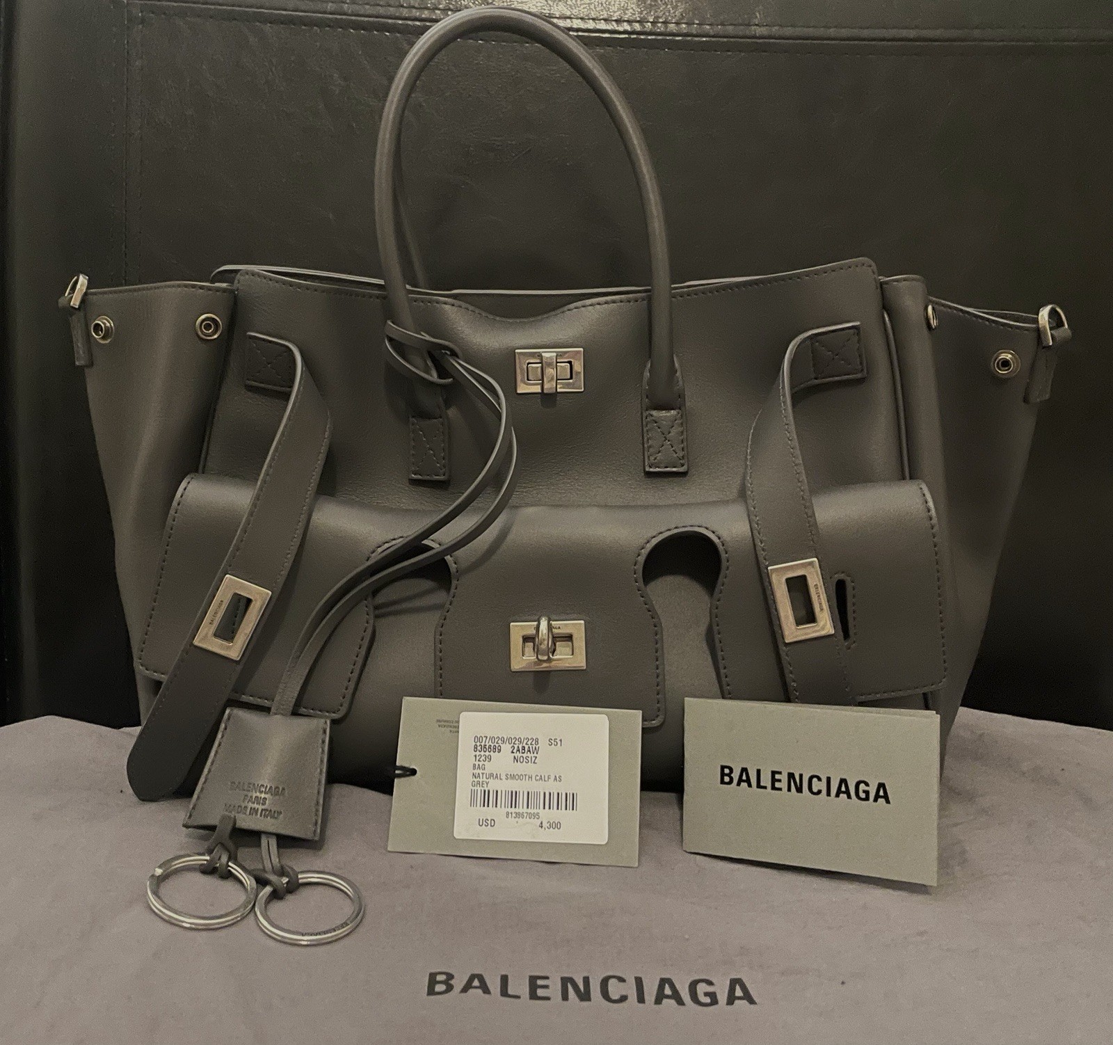 BNWT Authentic Balenciaga Bel Air Medium Leather Bag