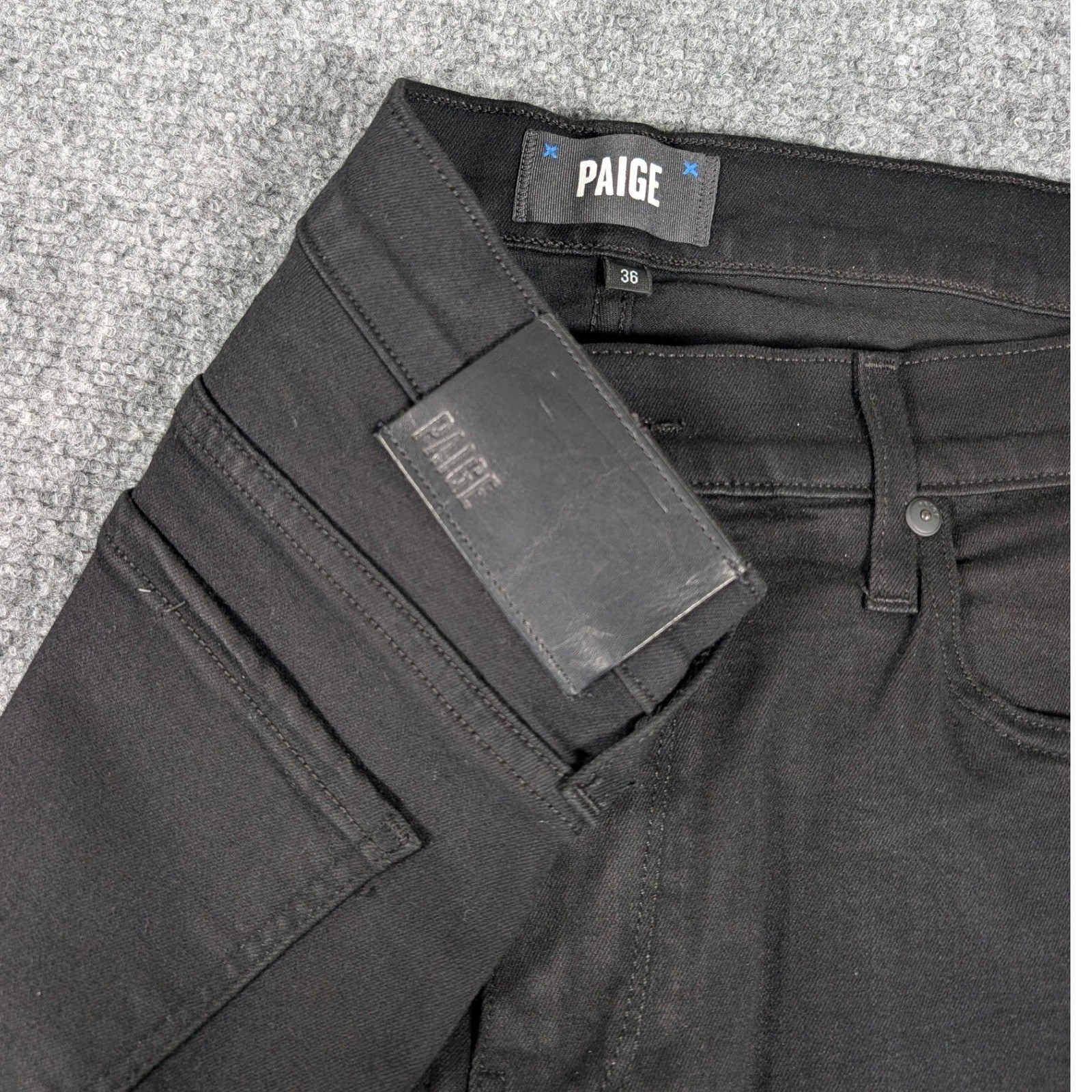 Paige Federal Jeans Mens 36 Black Slim Straight Transcend Pants Paige Federal Jeans Mens 36 Black Slim Straight Transcend Pants