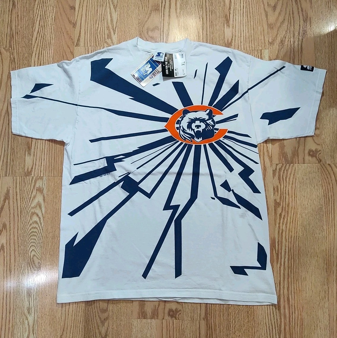 Vintage 90s Chicago Bears Starter Collision Shockwave Shirt NFL Mens XL NWT 1996
