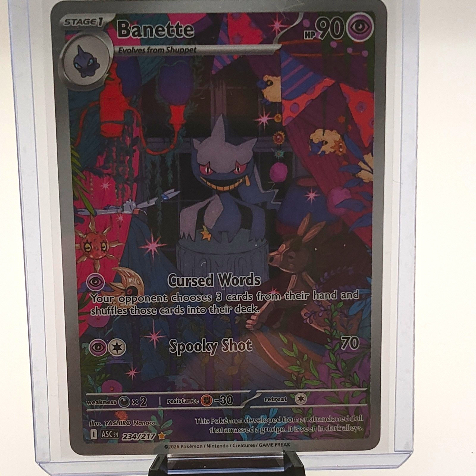 Pokemon TCG Banette 234/217 Ascend Heroes Full Art Holo Rare Stage 1 HP 90 Pokemon TCG Banette 234/217 Ascend Heroes Full Art Holo Rare Stage 1 HP 90