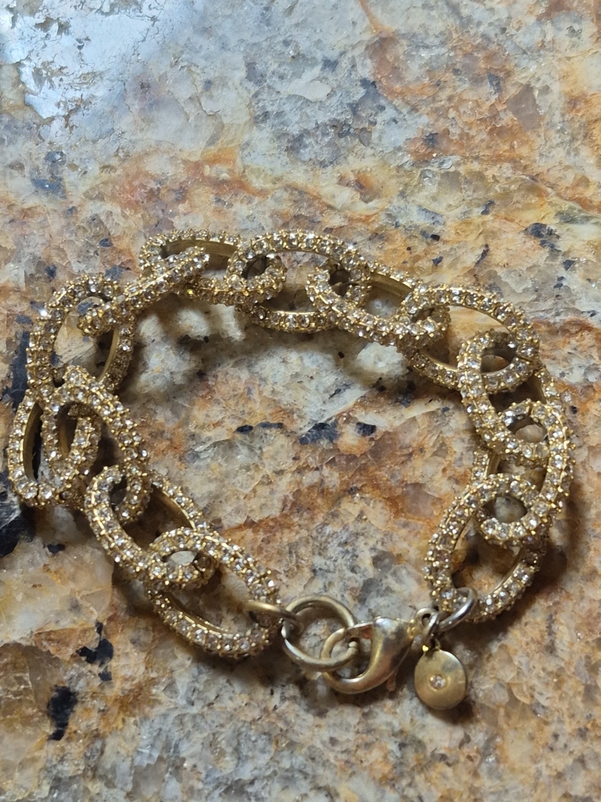 J. CREW Gold Tone Crystal Link Pave Bracelet 7.5” J. CREW Gold Tone Crystal Link Pave Bracelet 7.5”