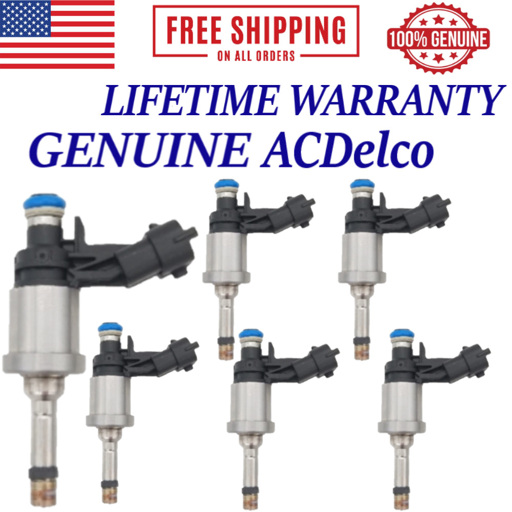 NEW X6 OEM ACDelco Fuel Injectors 2009, 2010, 2011 GMC Acadia 3.6L V6 #12638530