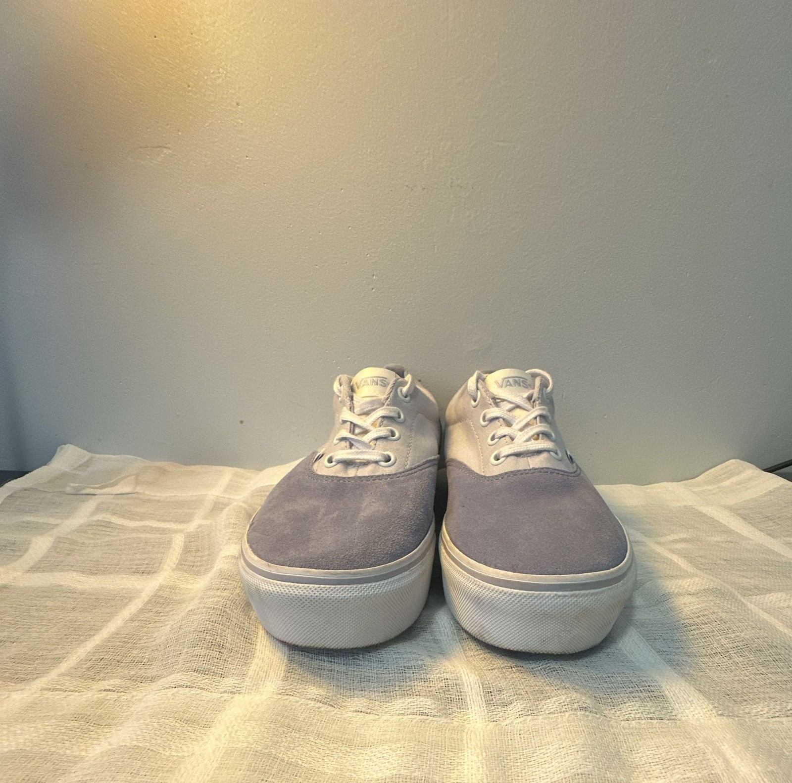 Vans Doheny Platform Sneaker Light Blue/Grey Suede Canvas