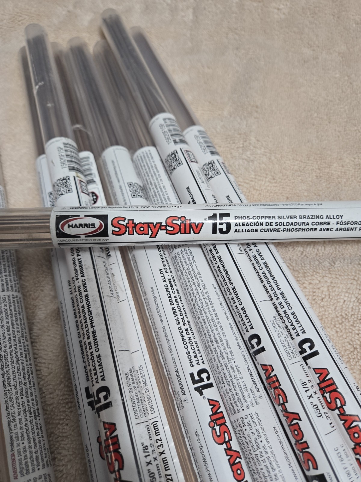 Harris Stay Silv 15 15% Silver Brazing Alloy Rods HVAC Grade 1LB 28 Rods Harris Stay Silv 15 15% Silver Brazing Alloy Rods HVAC Grade 1LB 28 Rods