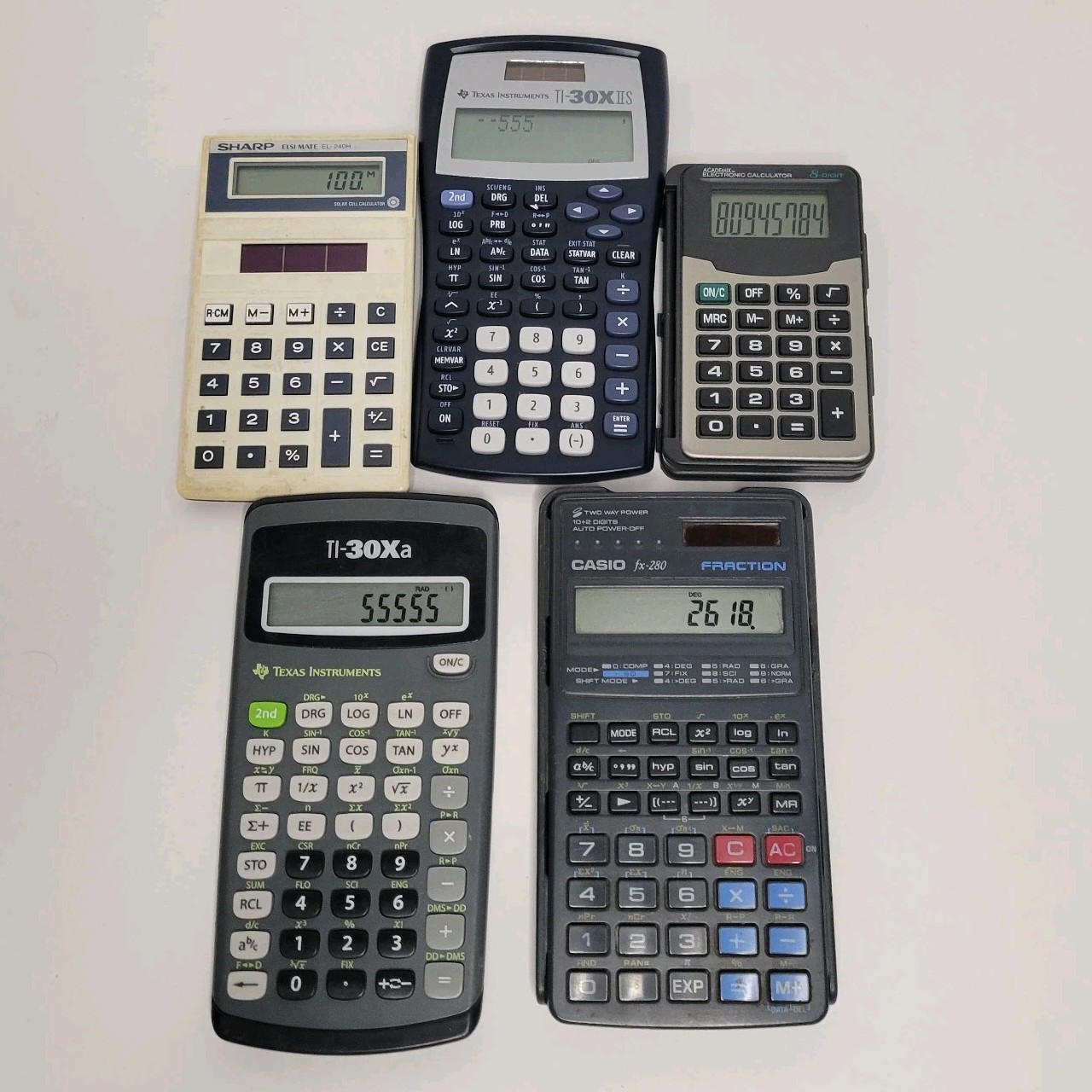 Calculator Lot Texas Instruments Casio Sharp Calculator Tested Working