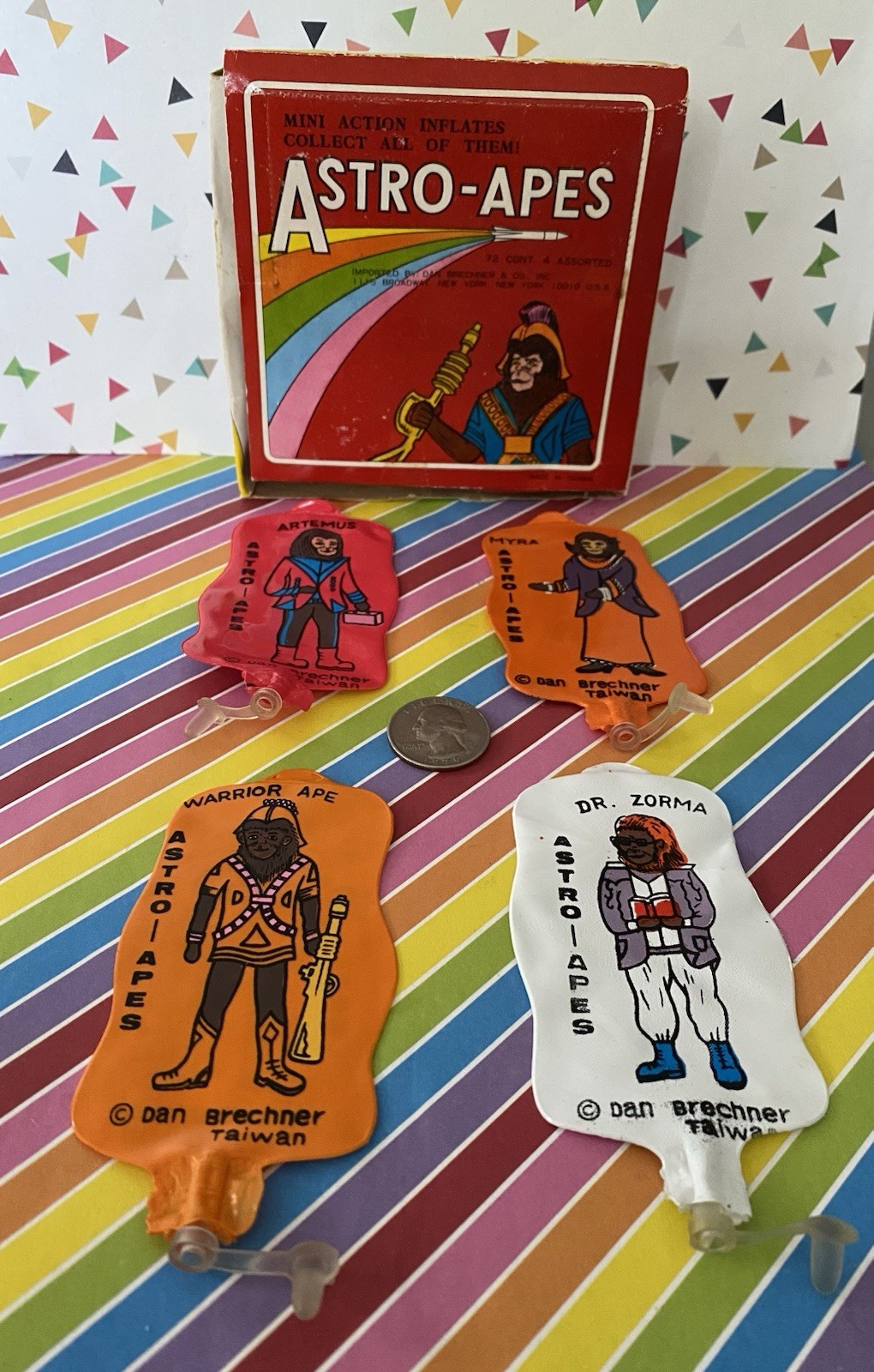 Vintage Planet of the Apes Astro Apes Inflatable Figures w/ Counter Display Box