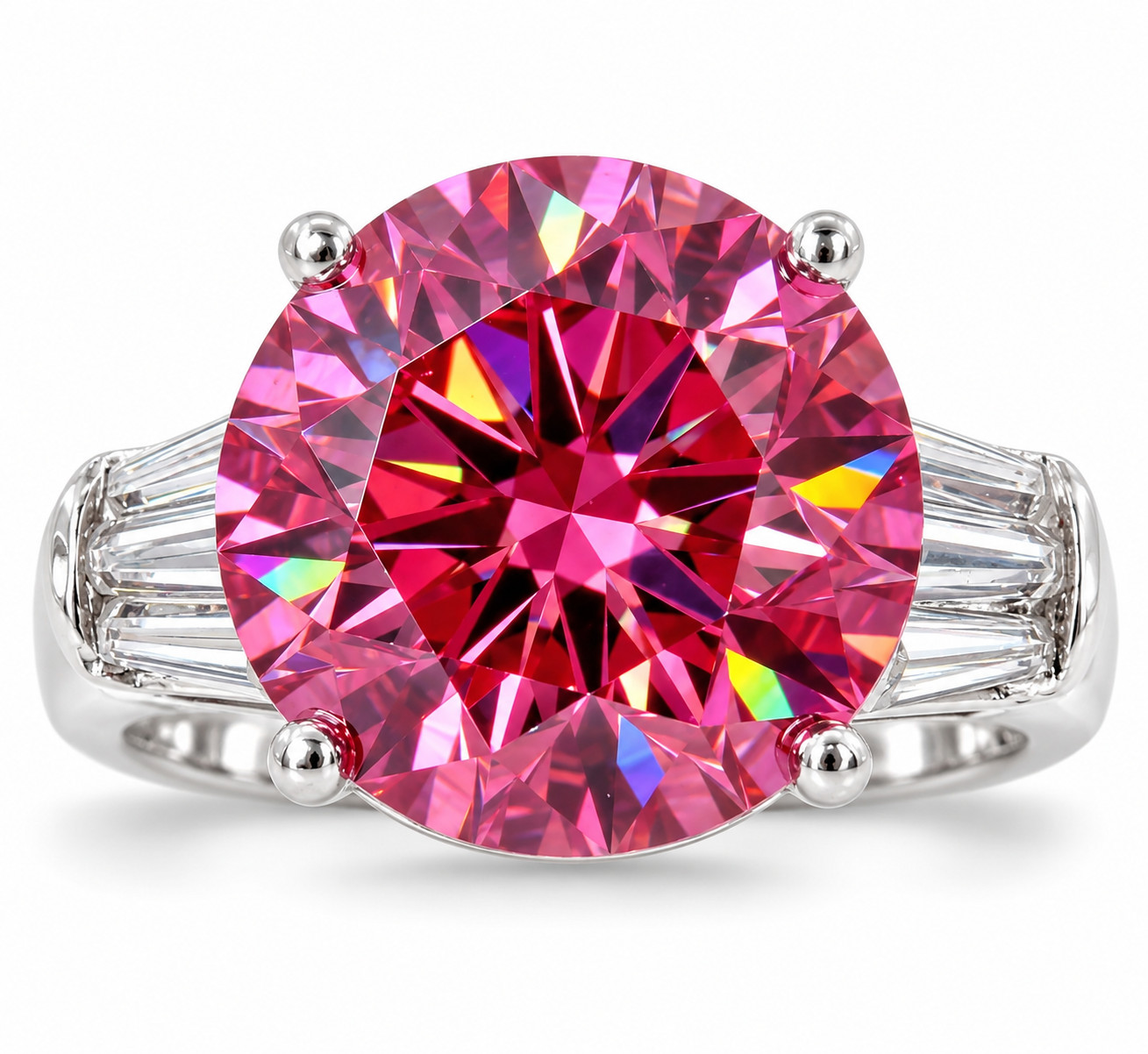 RARE 9.95 Ct Certified Pink Diamond Solitaire Ring-FREE Diamond Studs