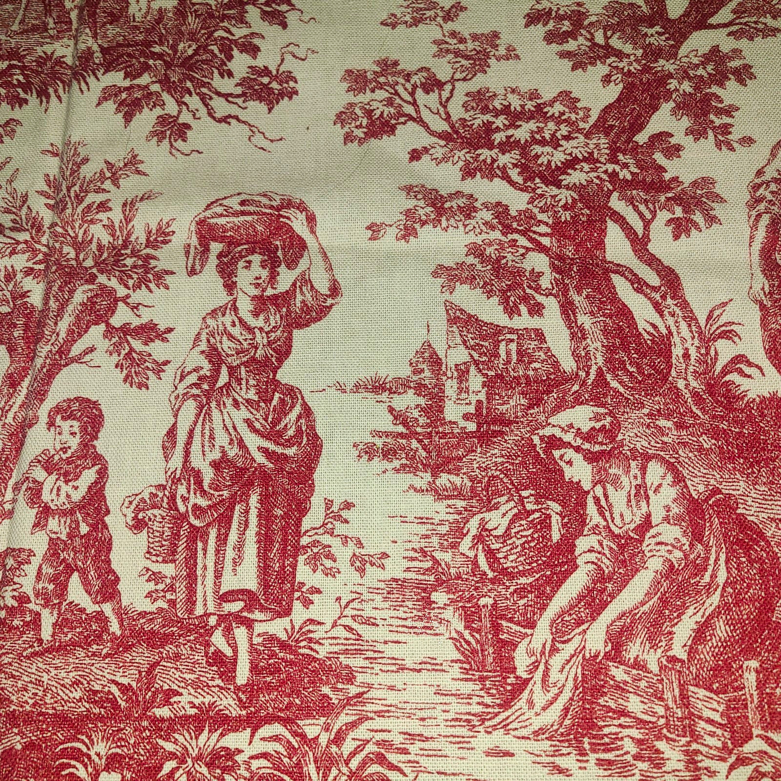 Vintage Waverly Country Life Toile Screen Print UpolstryFabric Vintage Waverly Country Life Toile Screen Print UpolstryFabric