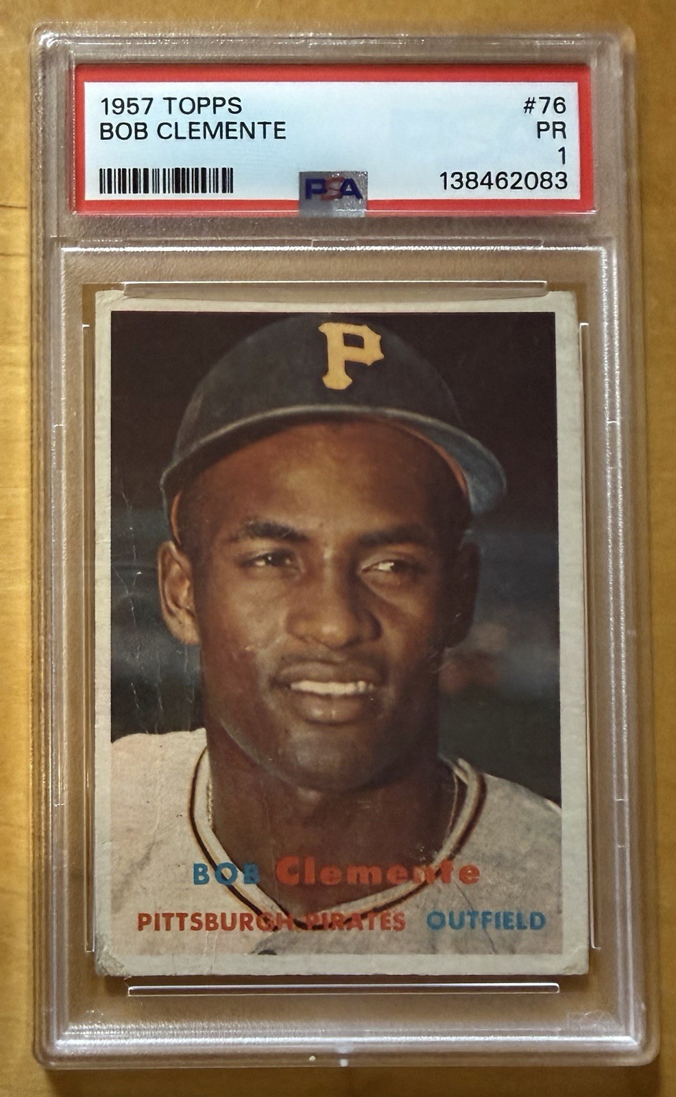 1957 TOPPS BOB CLEMENTE, ROBERTO CLEMENTE HOF 2nd Year PSA 1 Looks Nicer