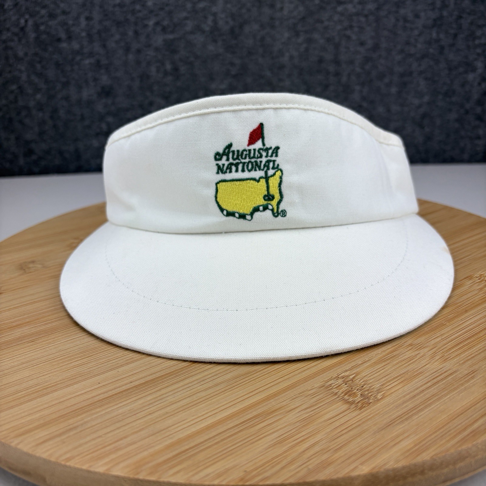 Vintage Augusta National Masters Golf Visor OSFM White Texace Logo Made in USA