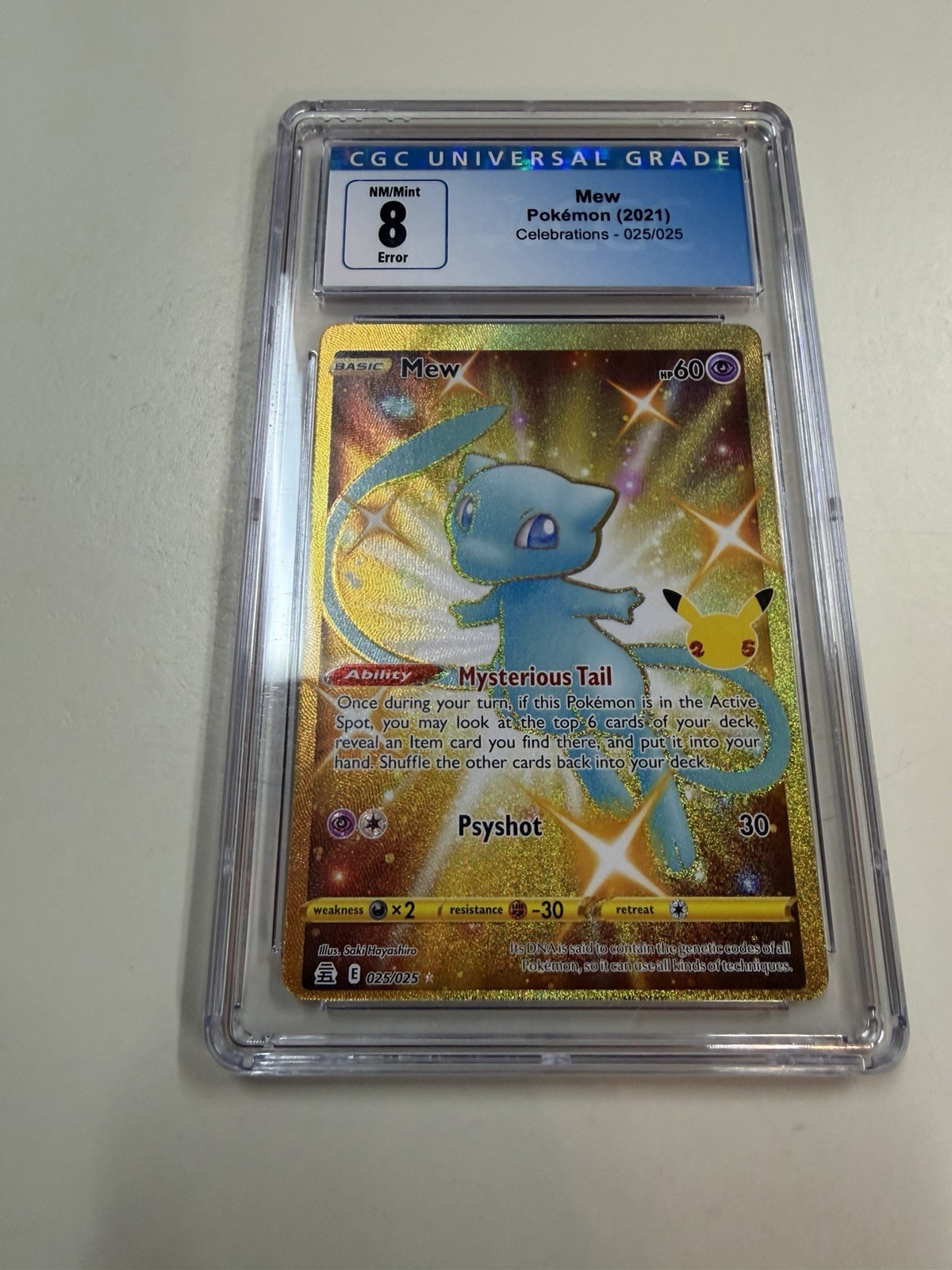 ERROR CGC 8 Celebrations Classic Collection Mew ERROR Miscut ERROR CGC 8 Celebrations Classic Collection Mew ERROR Miscut