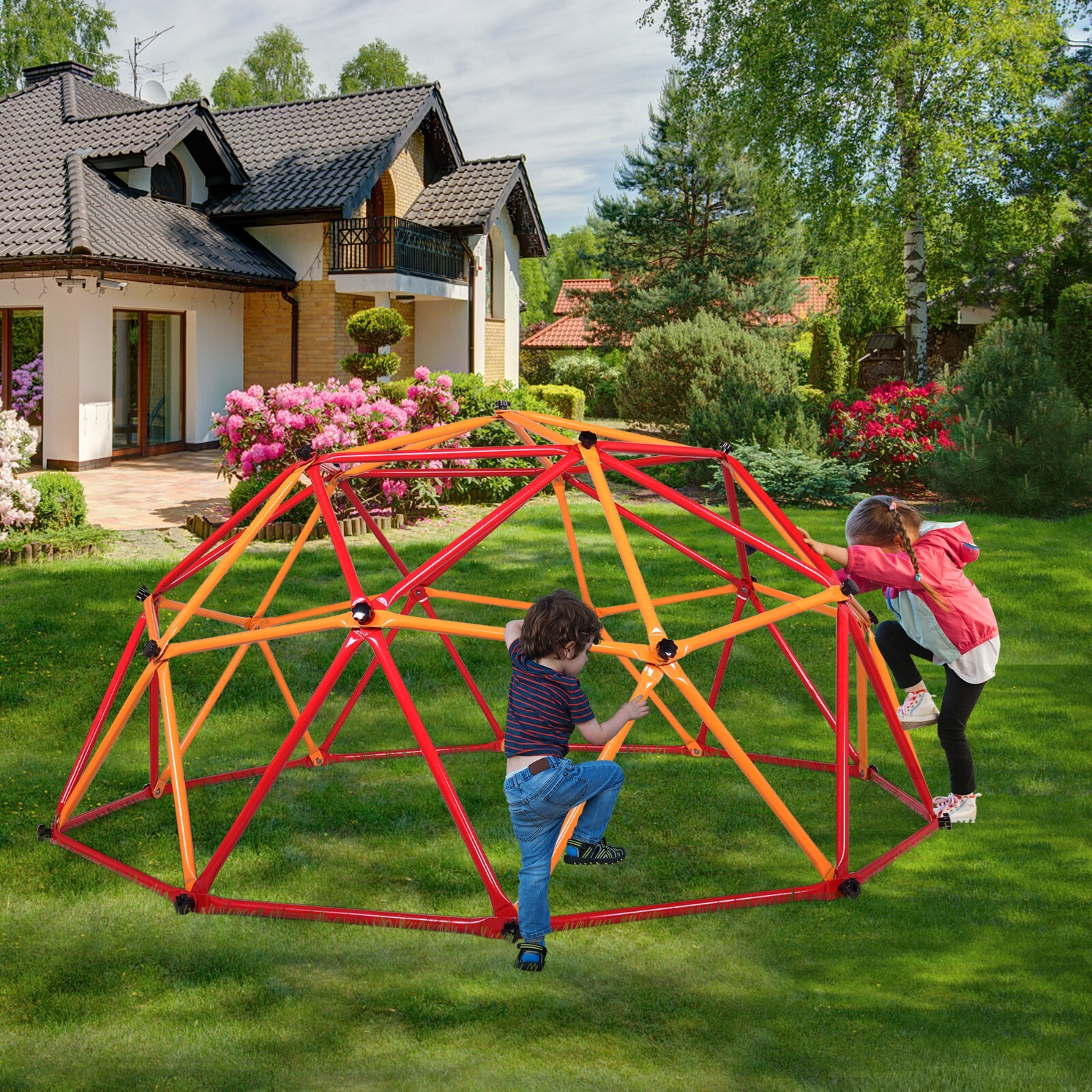 Geometric Dome Steel Frame Climber Outdoor Toddler Jungle Gym Play Set for Kids Geometric Dome Steel Frame Climber Outdoor Toddler Jungle Gym Play Set for Kids