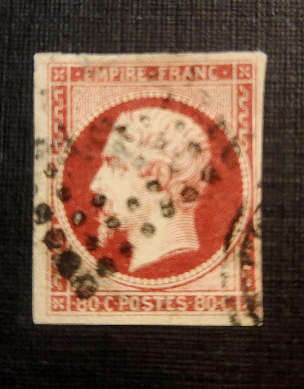 France Emperor Napoleon III 1854 80C Postage Stamp