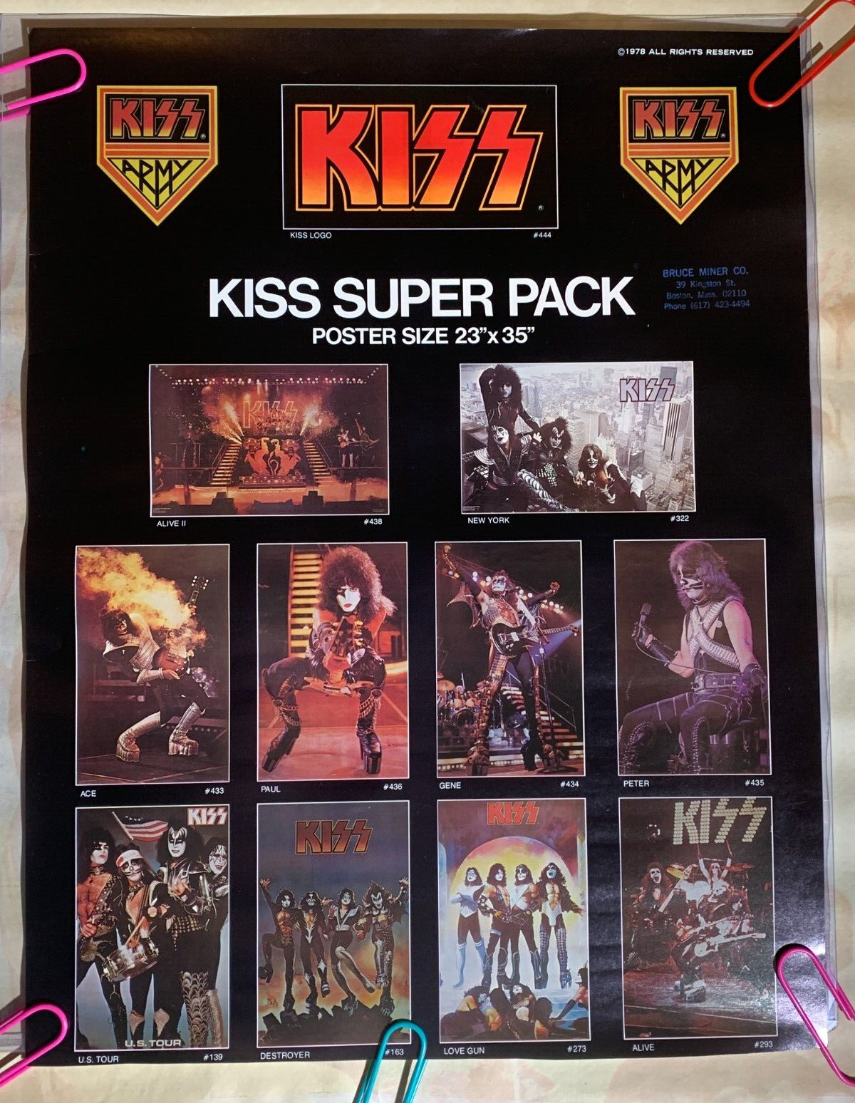 KISS VINTAGE 1978 SUPER PACK 1 STOP STORE PROMO POSTER ACE PETER GENE PAUL -READ