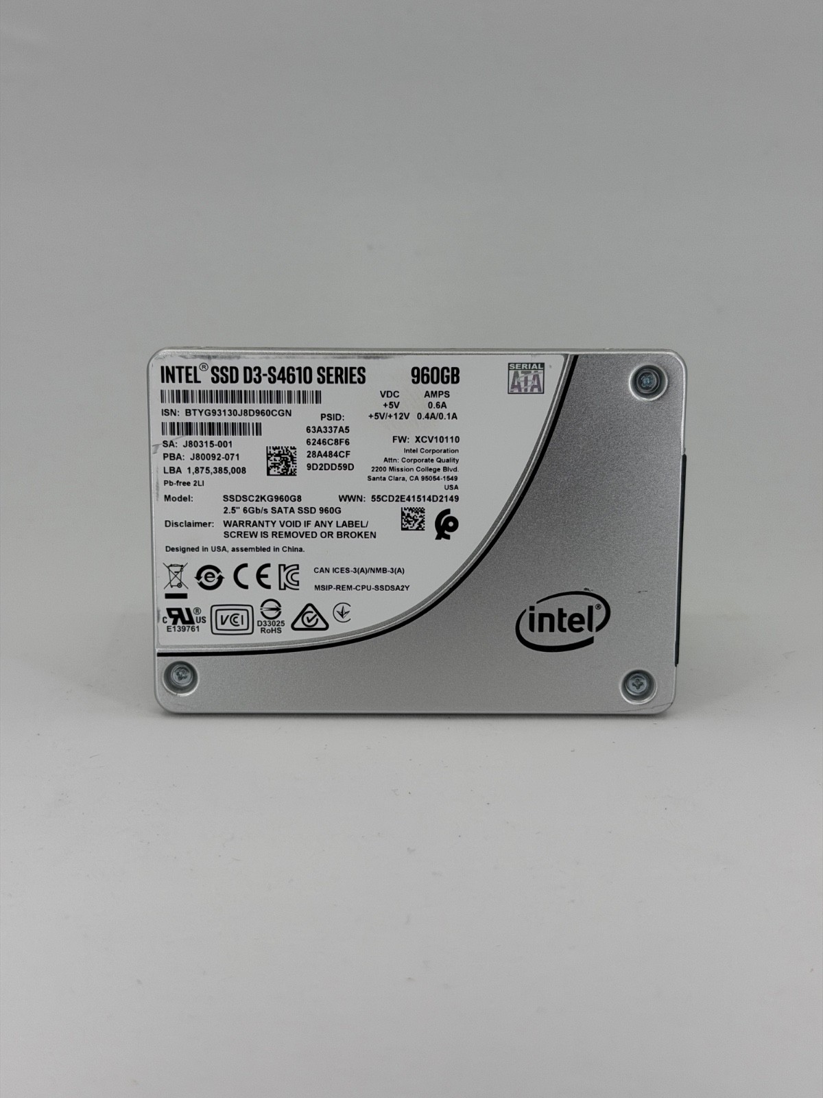 Intel D3-S4610 960GB 2.5